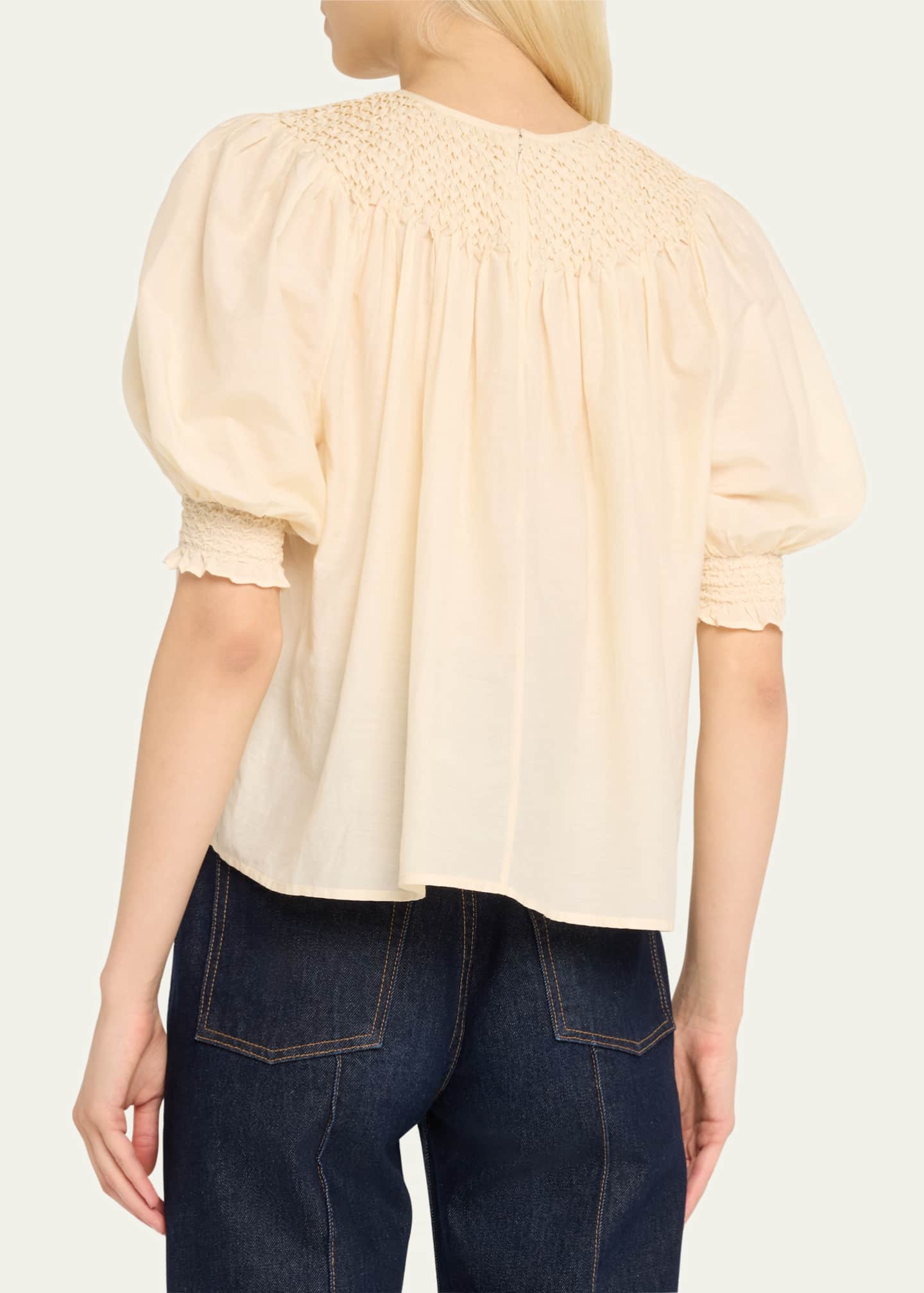 Ulla Johnson Alita Puff-Sleeve Blouse Image 3 of 5