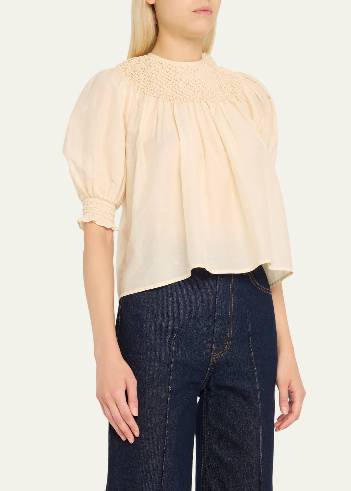 Ulla Johnson Alita Puff-Sleeve Blouse Image 4 of 5
