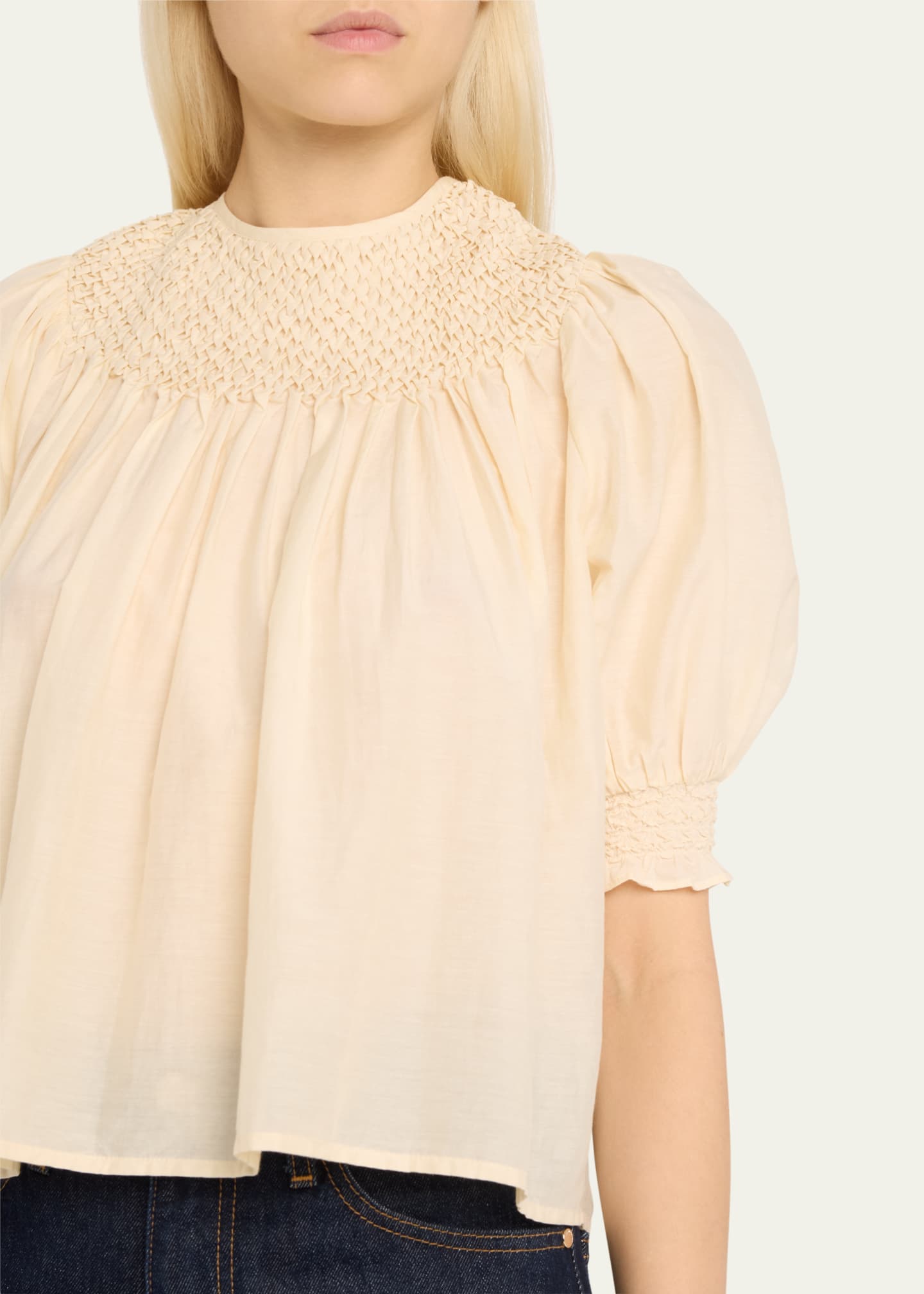 Ulla Johnson Alita Puff-Sleeve Blouse Image 5 of 5