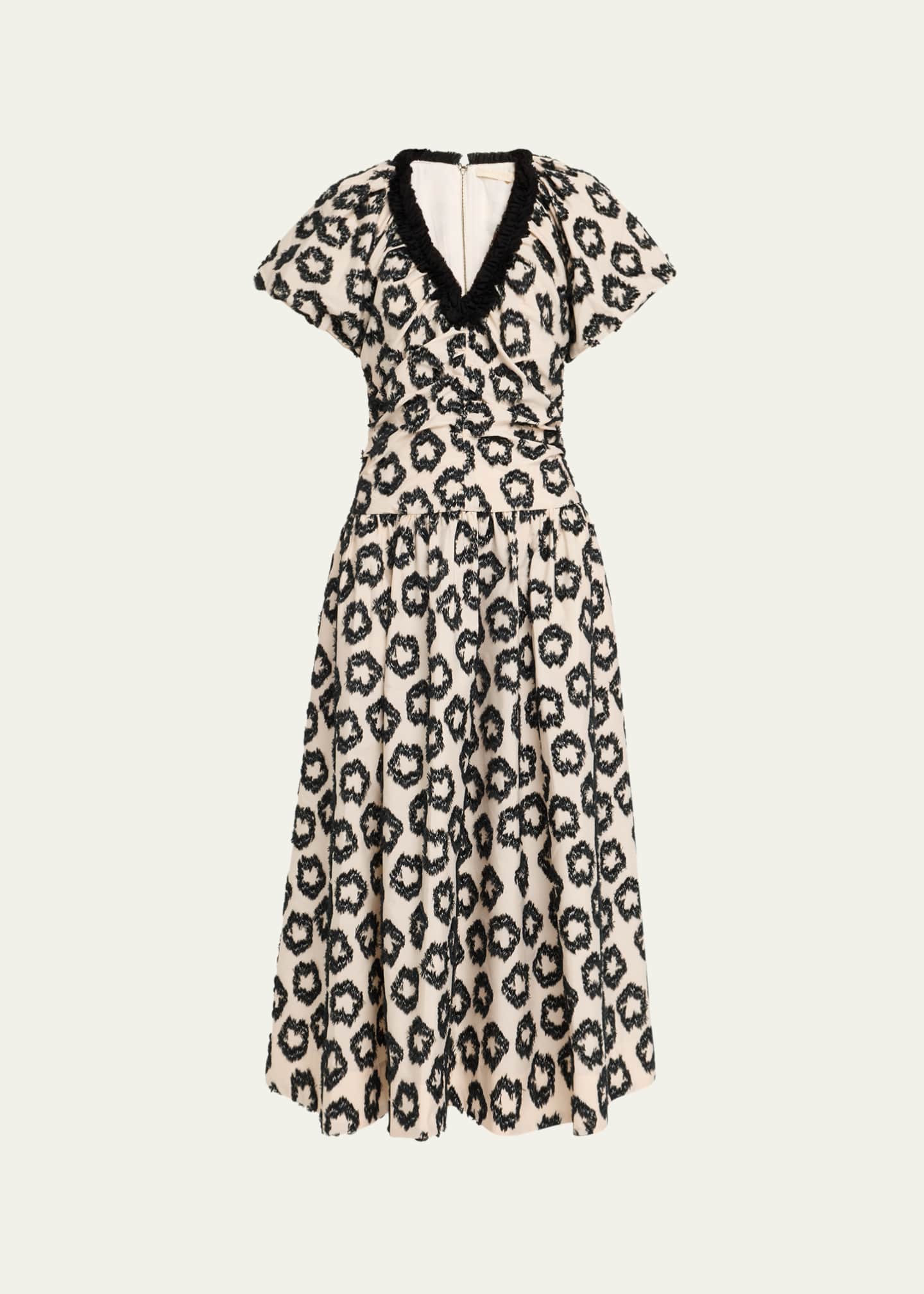 Ulla Johnson Violeta Textured Short-Sleeve Maxi Dress Image 1 of 5