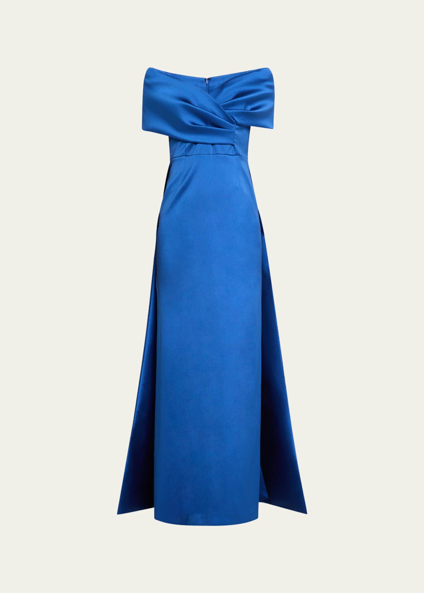 Rickie Freeman for Teri Jon Off-Shoulder Gazar Cape Gown Image 1 of 5