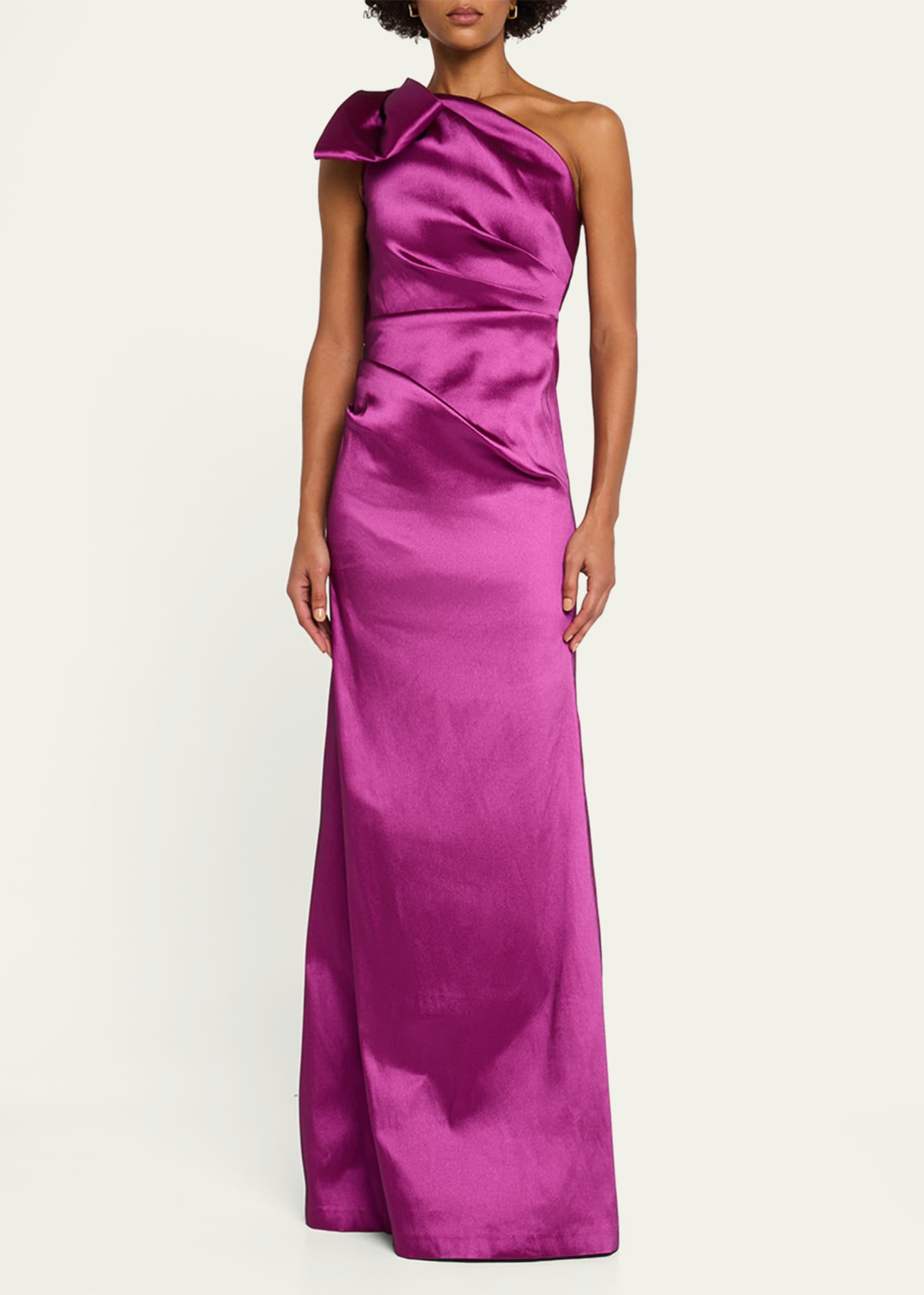 Rickie Freeman for Teri Jon One-Shoulder Bow Column Gown Image 2 of 5