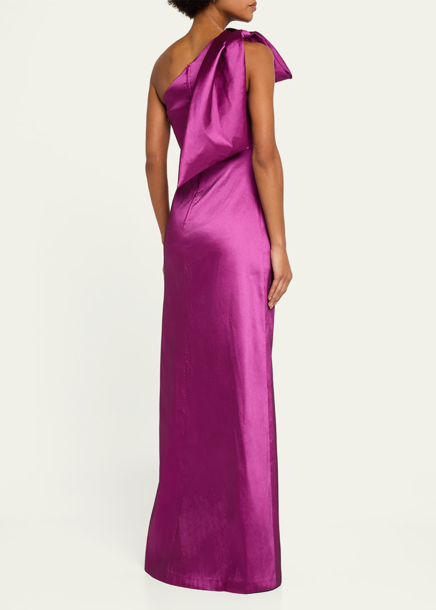 Rickie Freeman for Teri Jon One-Shoulder Bow Column Gown Image 3 of 5