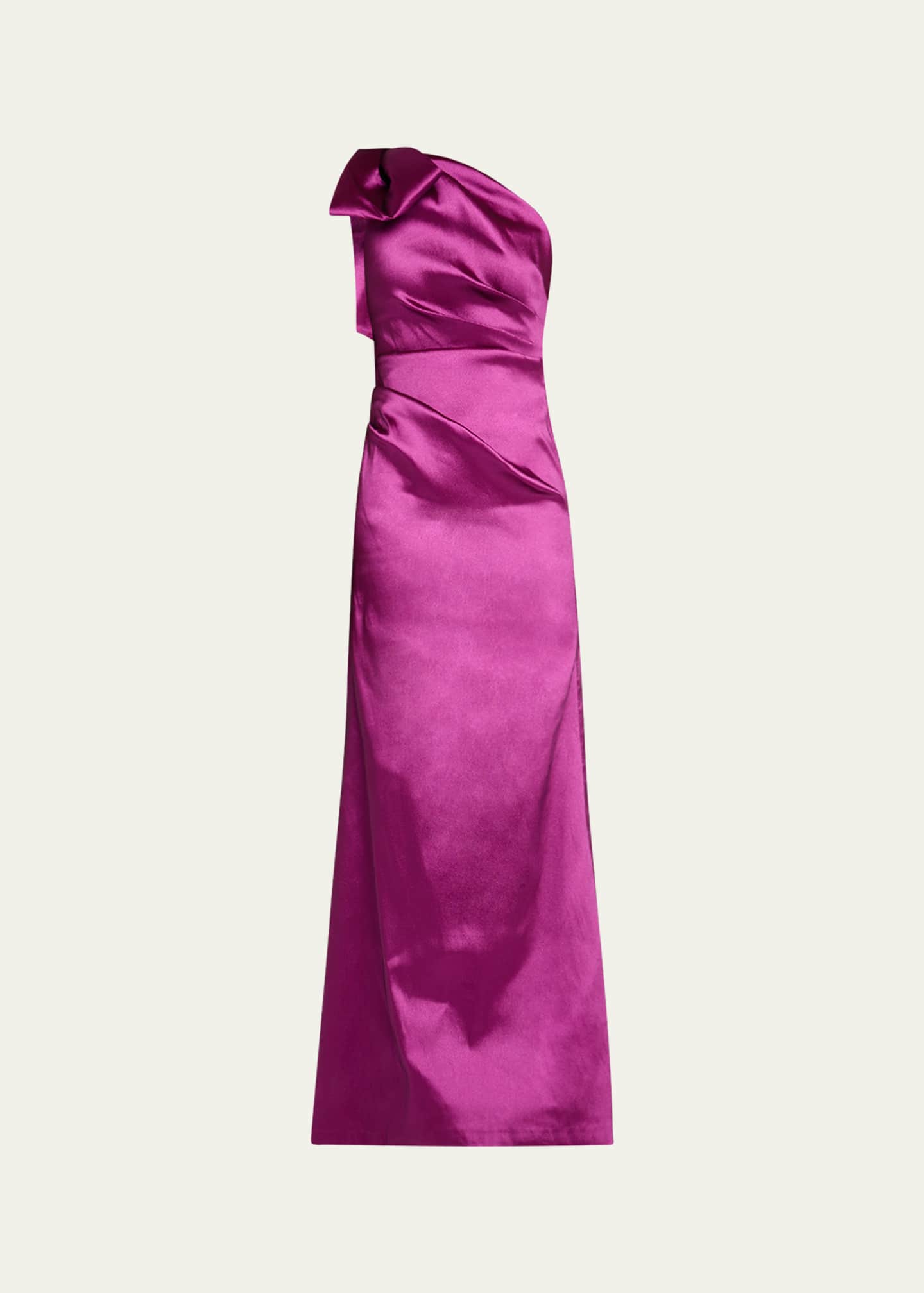 Rickie Freeman for Teri Jon One-Shoulder Bow Column Gown Image 1 of 5