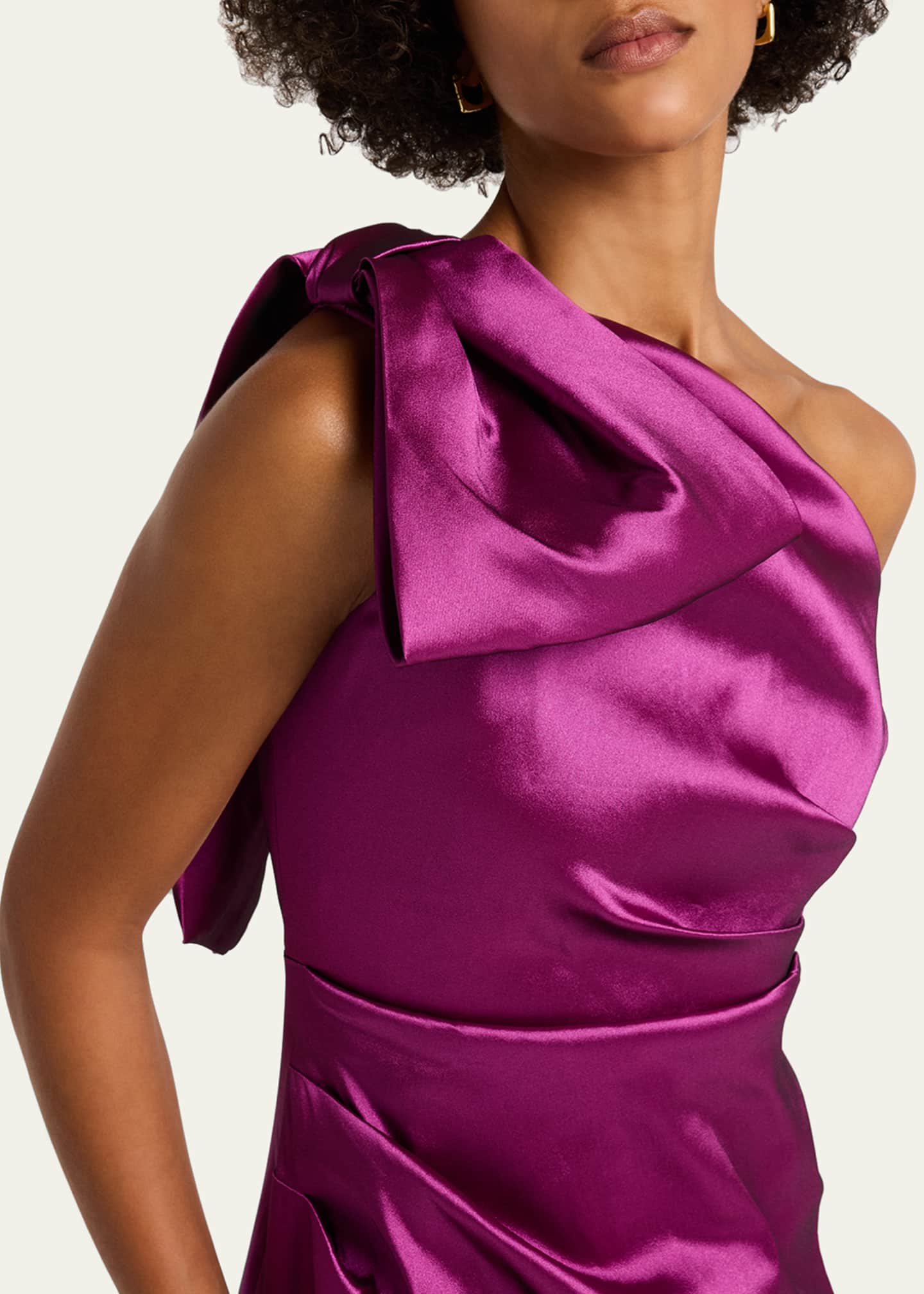 Rickie Freeman for Teri Jon One-Shoulder Bow Column Gown Image 5 of 5