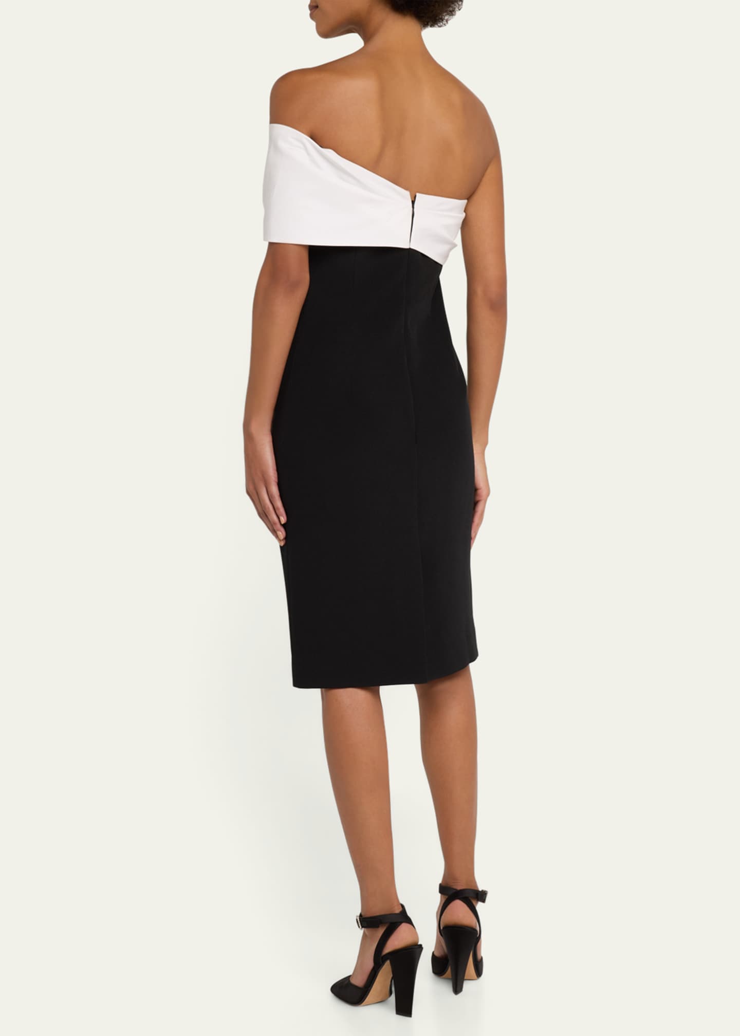Rickie Freeman for Teri Jon Off-Shoulder Crepe & Taffeta Dress Image 3 of 5