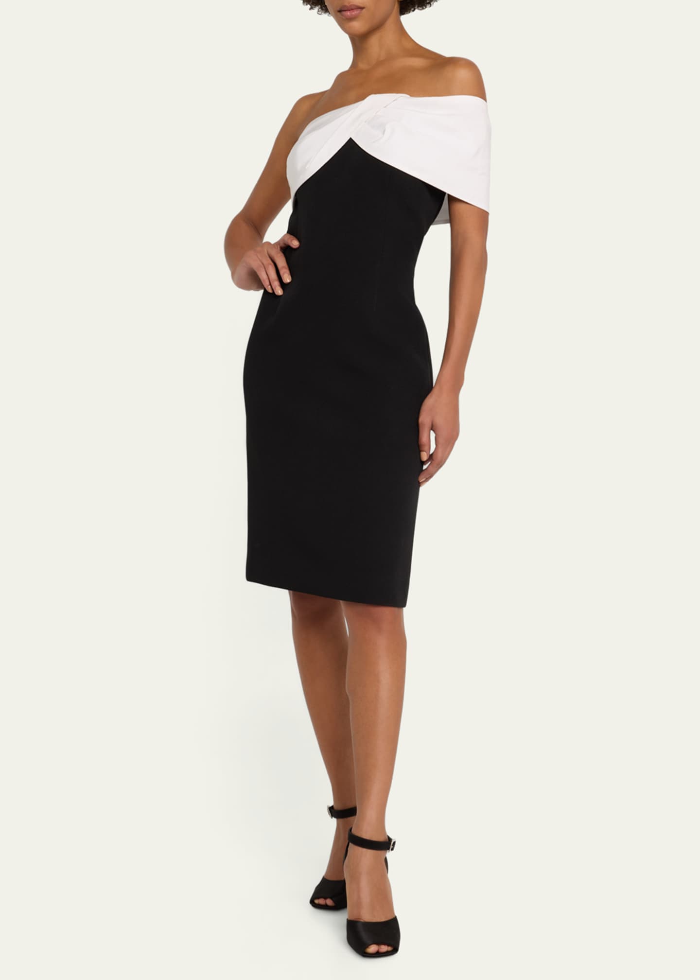 Rickie Freeman for Teri Jon Off-Shoulder Crepe & Taffeta Dress Image 4 of 5