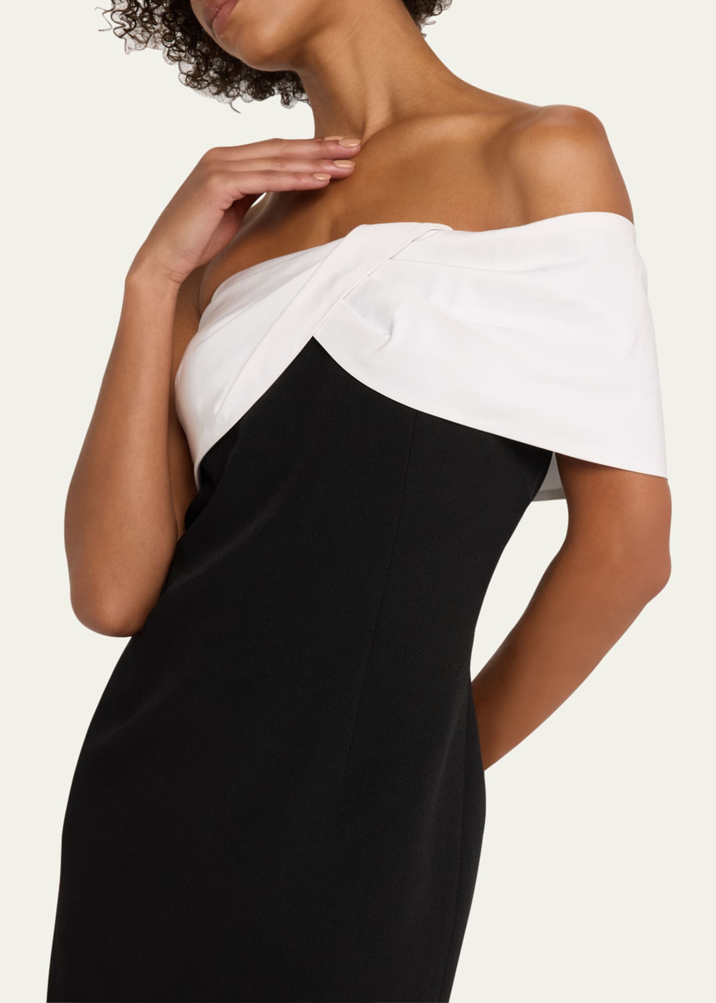 Rickie Freeman for Teri Jon Off-Shoulder Crepe & Taffeta Dress Image 5 of 5