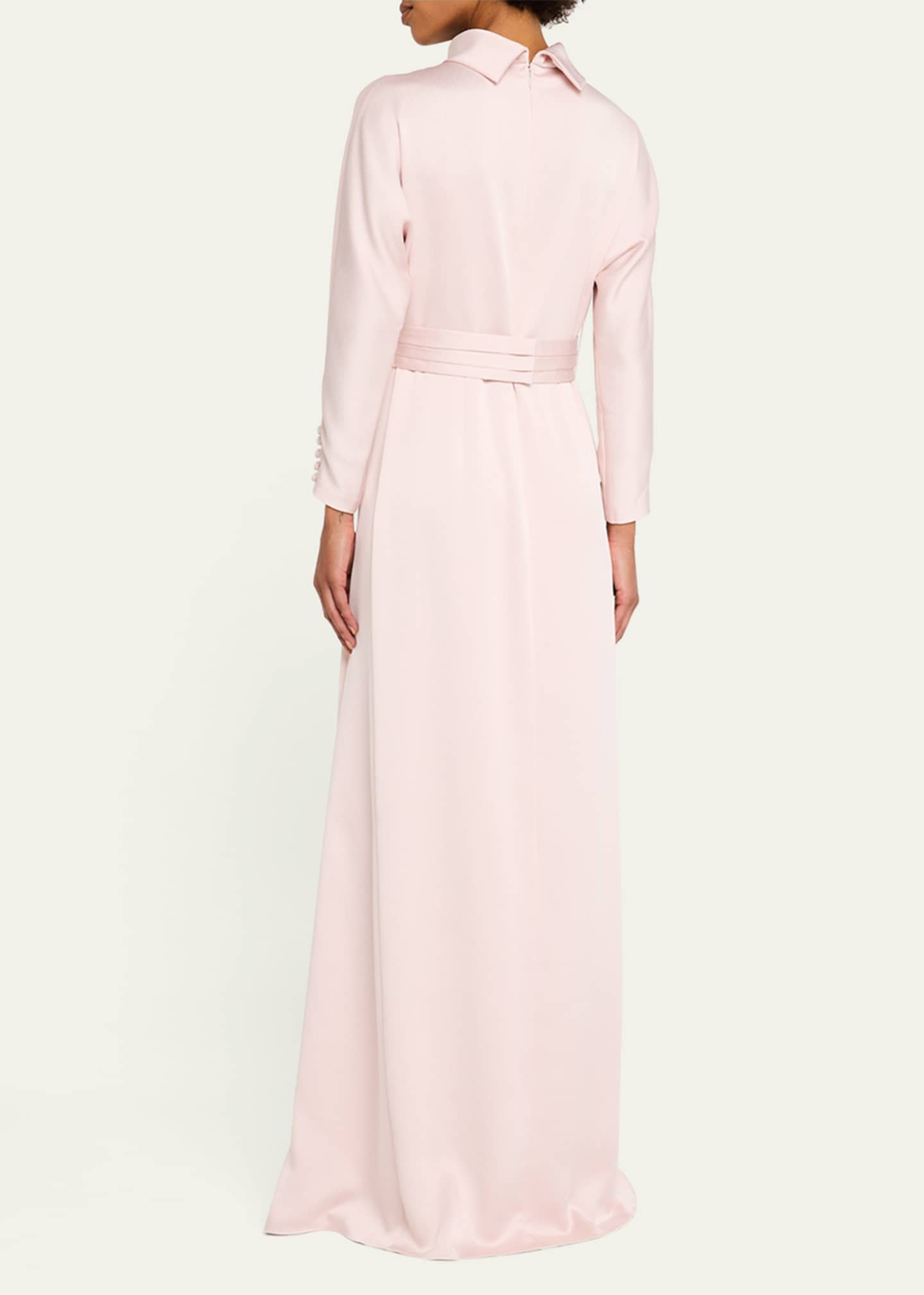 Rickie Freeman for Teri Jon Mock-Neck Crepe Back Satin Gown Image 3 of 5