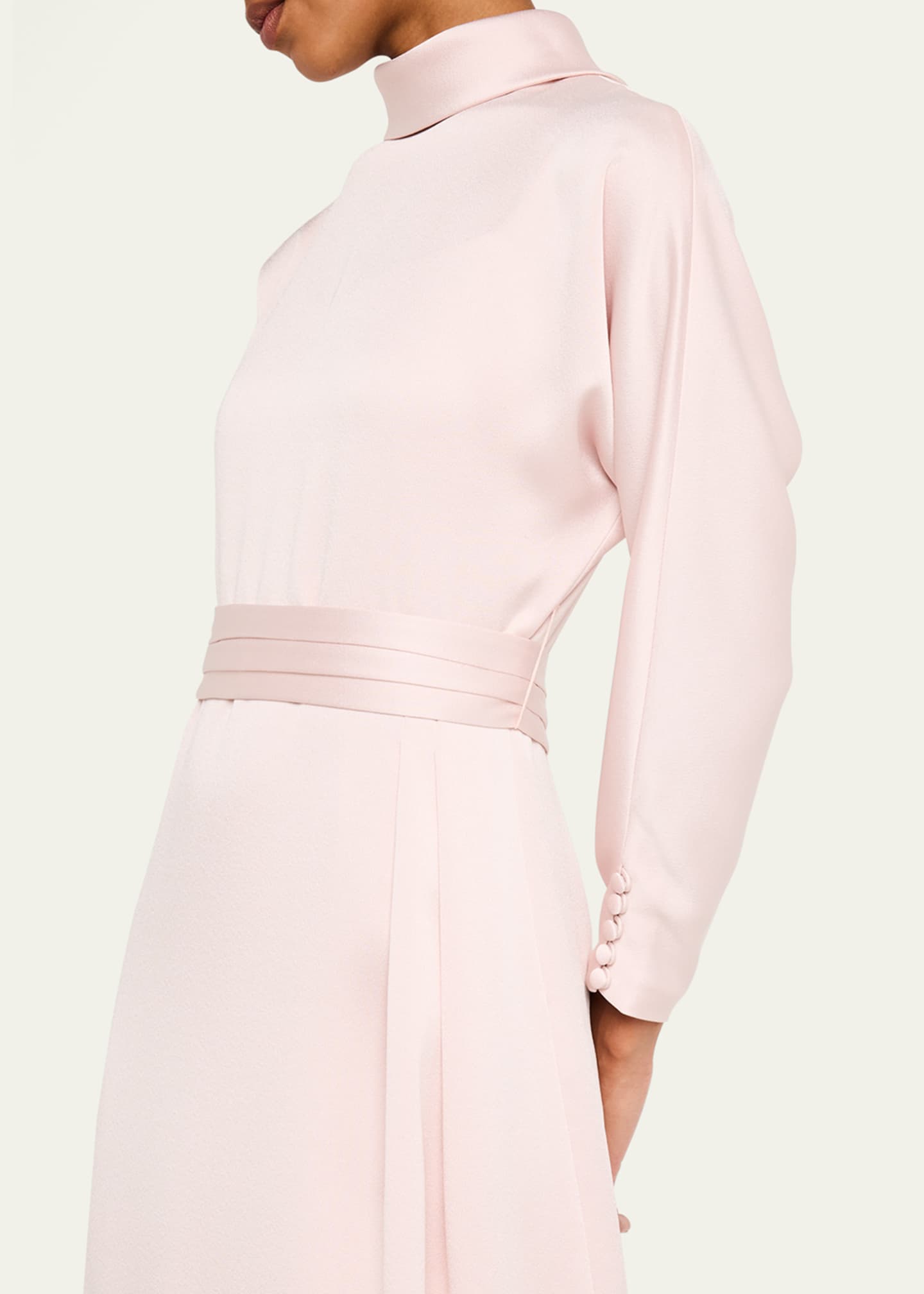 Rickie Freeman for Teri Jon Mock-Neck Crepe Back Satin Gown Image 5 of 5