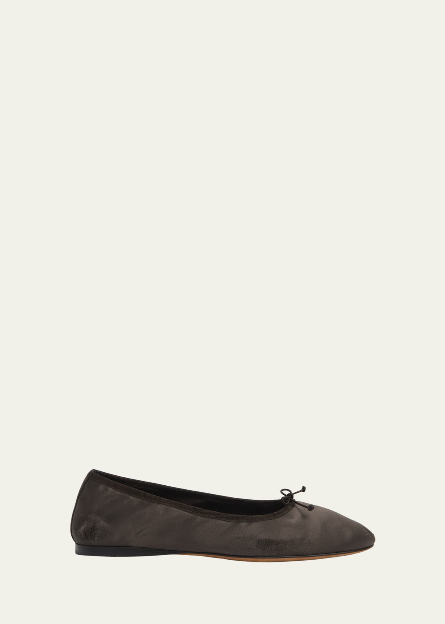 THE ROW Awar Silk Bow Ballerina Flats Image 1 of 3
