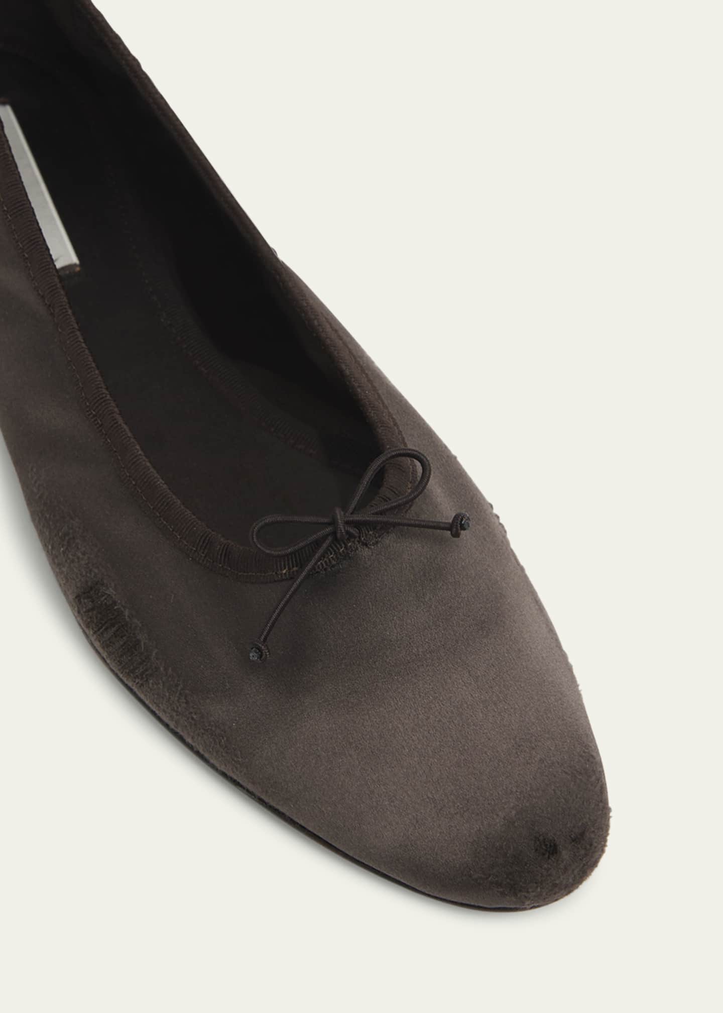 THE ROW Awar Silk Bow Ballerina Flats Image 3 of 3