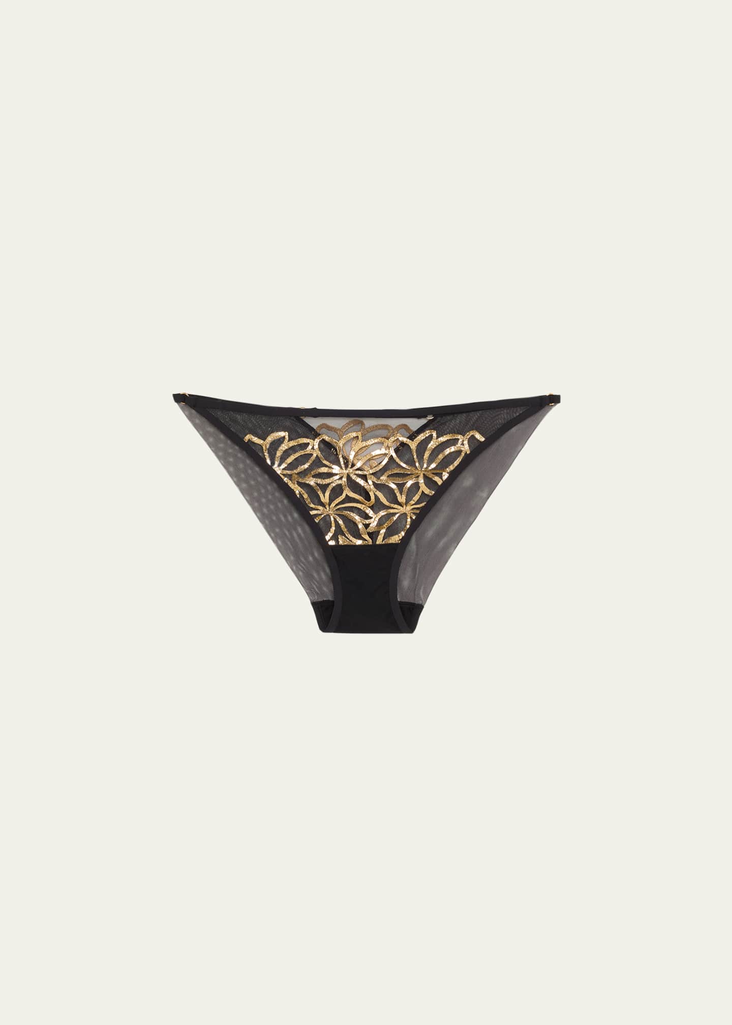 Lise Charmel Eclats D'Or Metallic Embroidered Italian Briefs Image 1 of 4