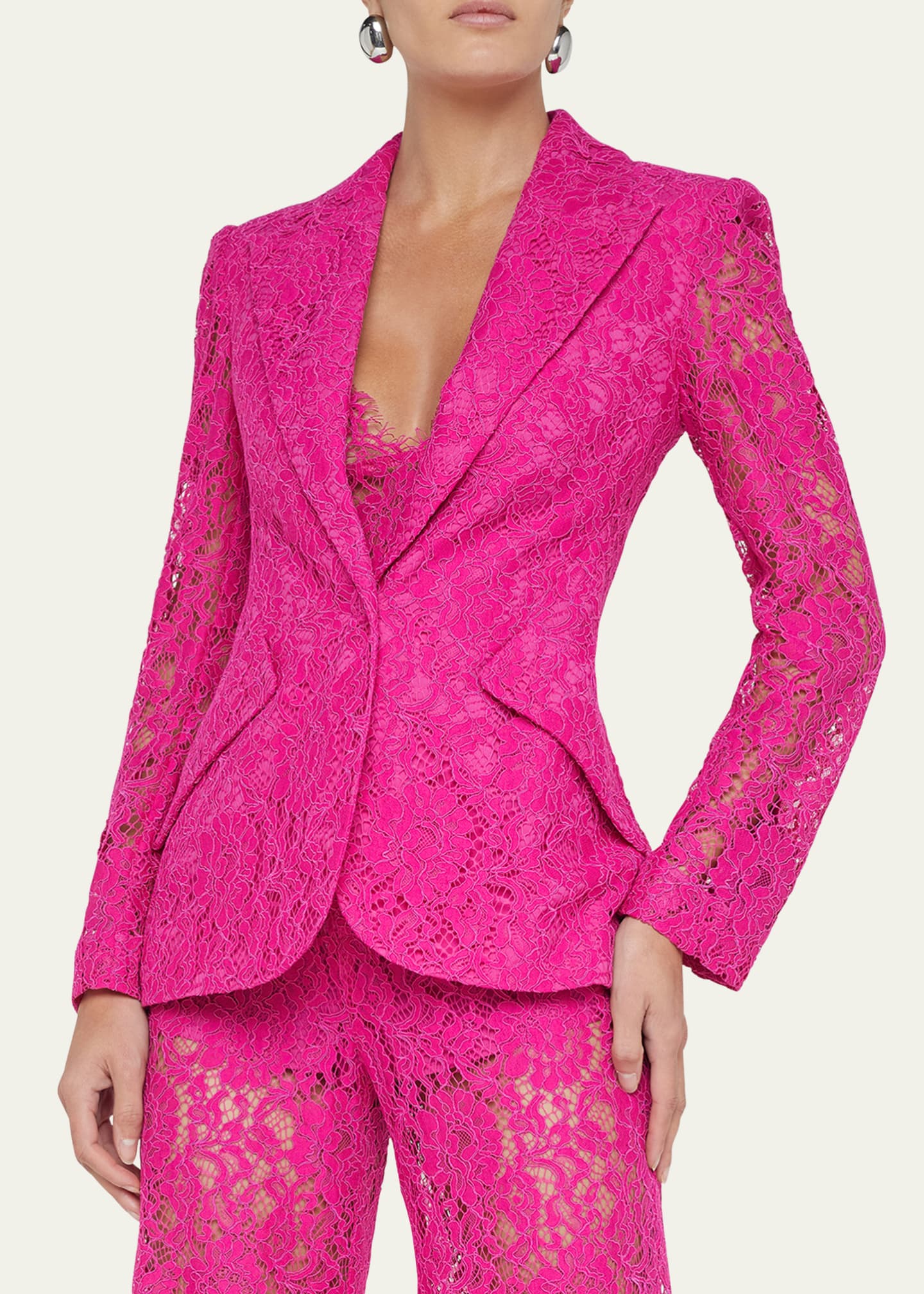L'Agence Chamberlain Floral Lace Blazer Image 4 of 5