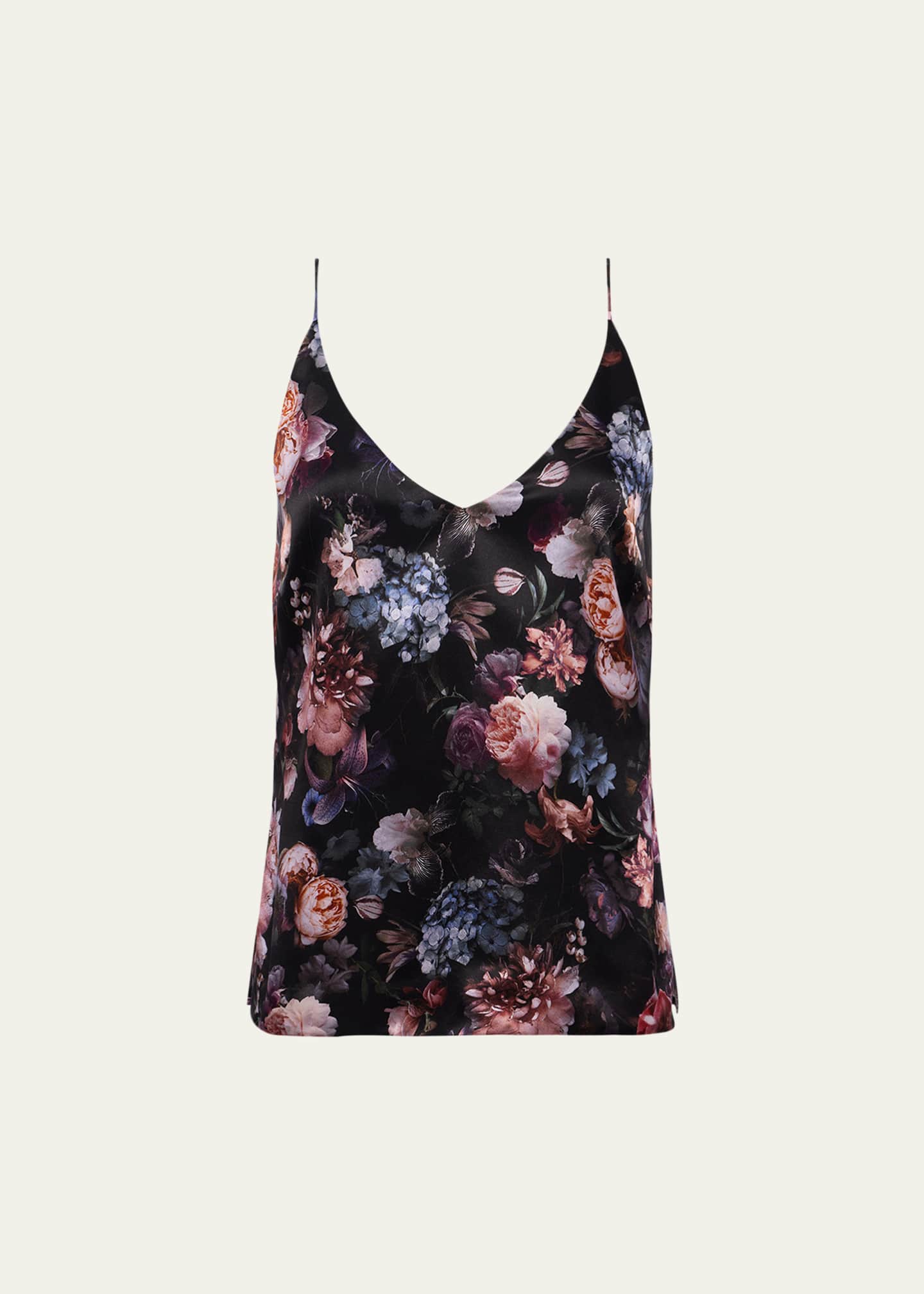 L'Agence Gabriella V-Neck Floral Silk Tank Top Image 1 of 5