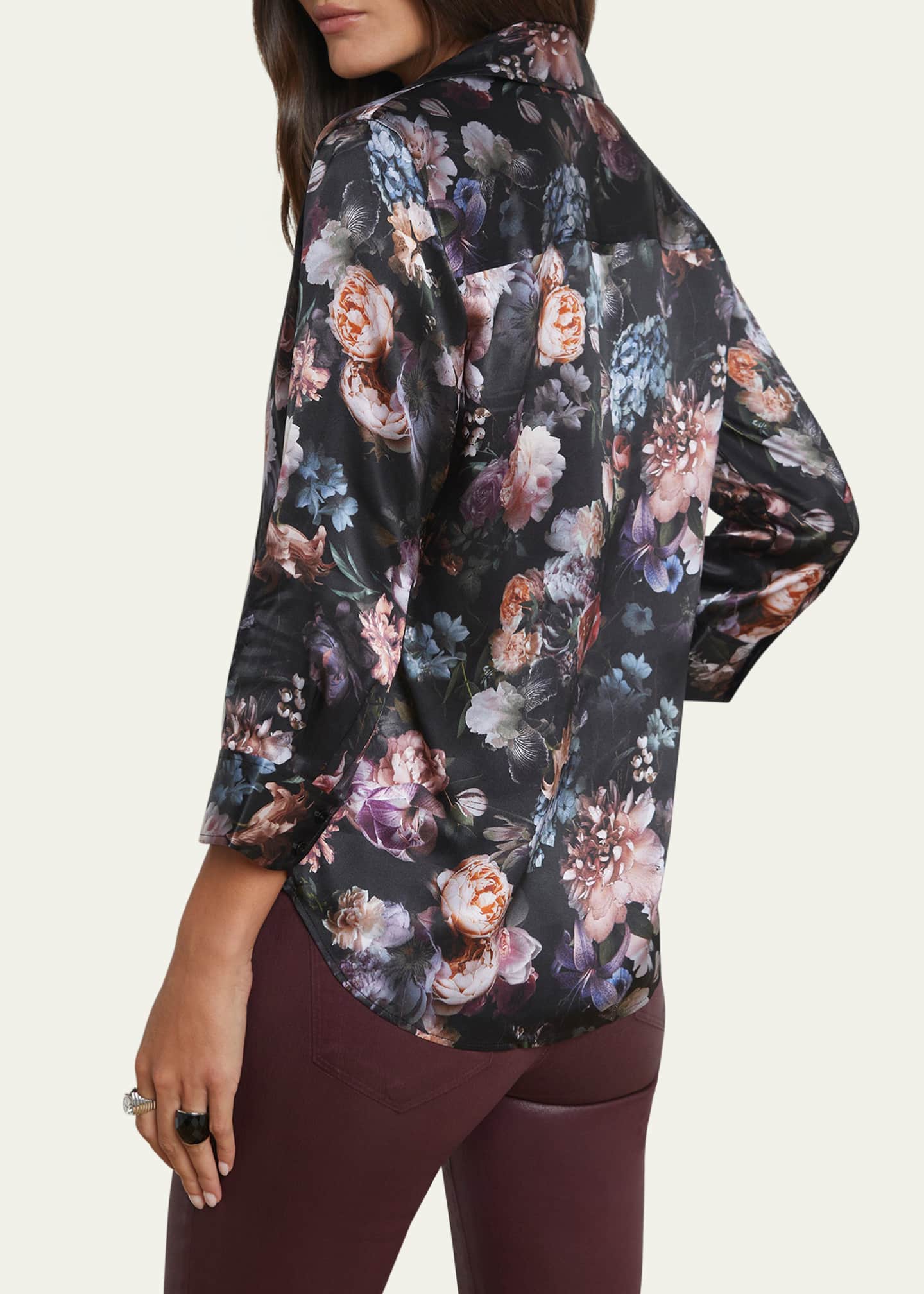 L'Agence Dani Floral Silk Blouse Image 3 of 5