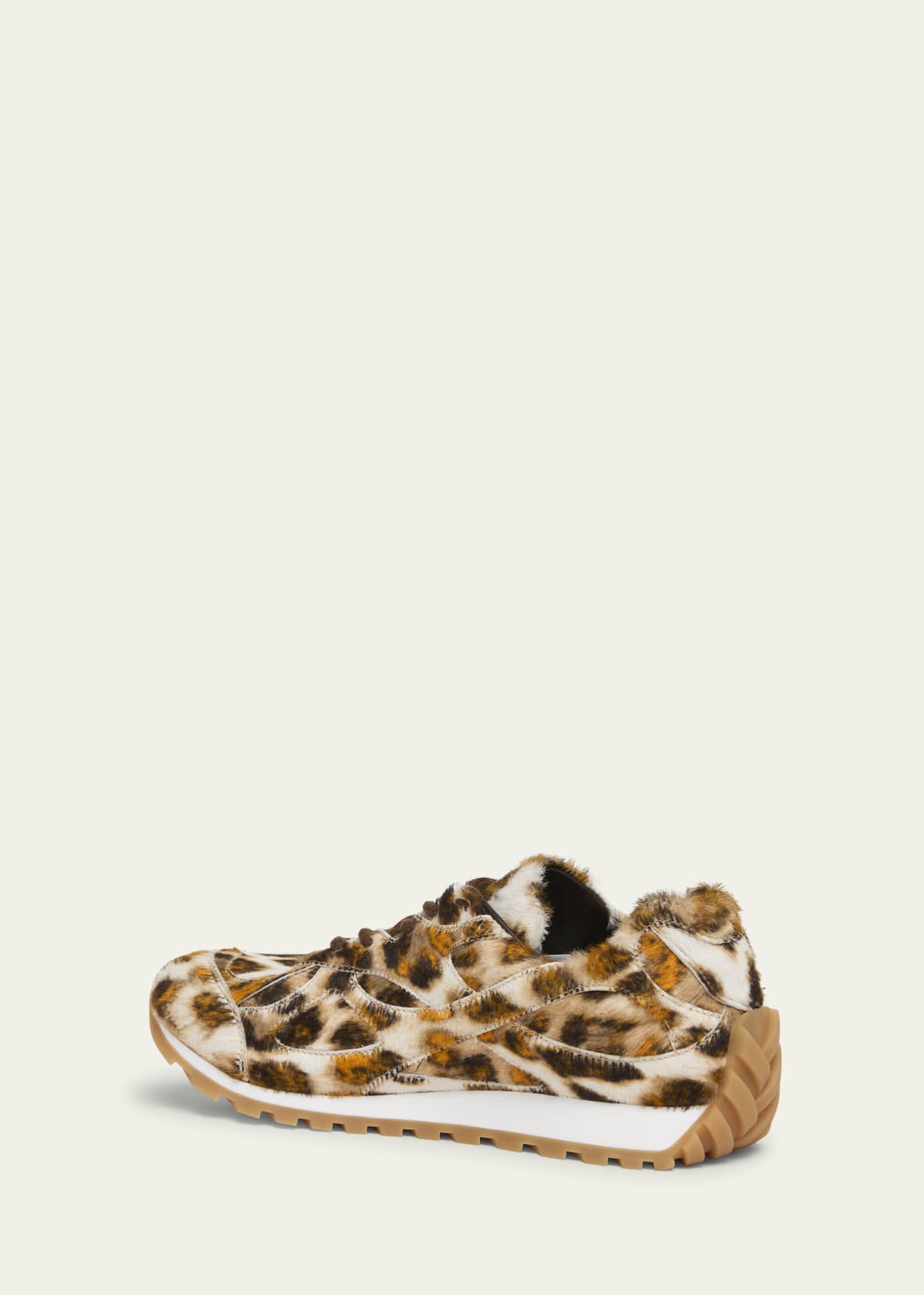 Bottega Veneta Orbit Jaguar-Print Calf Hair Fashion Sneakers Image 4 of 5