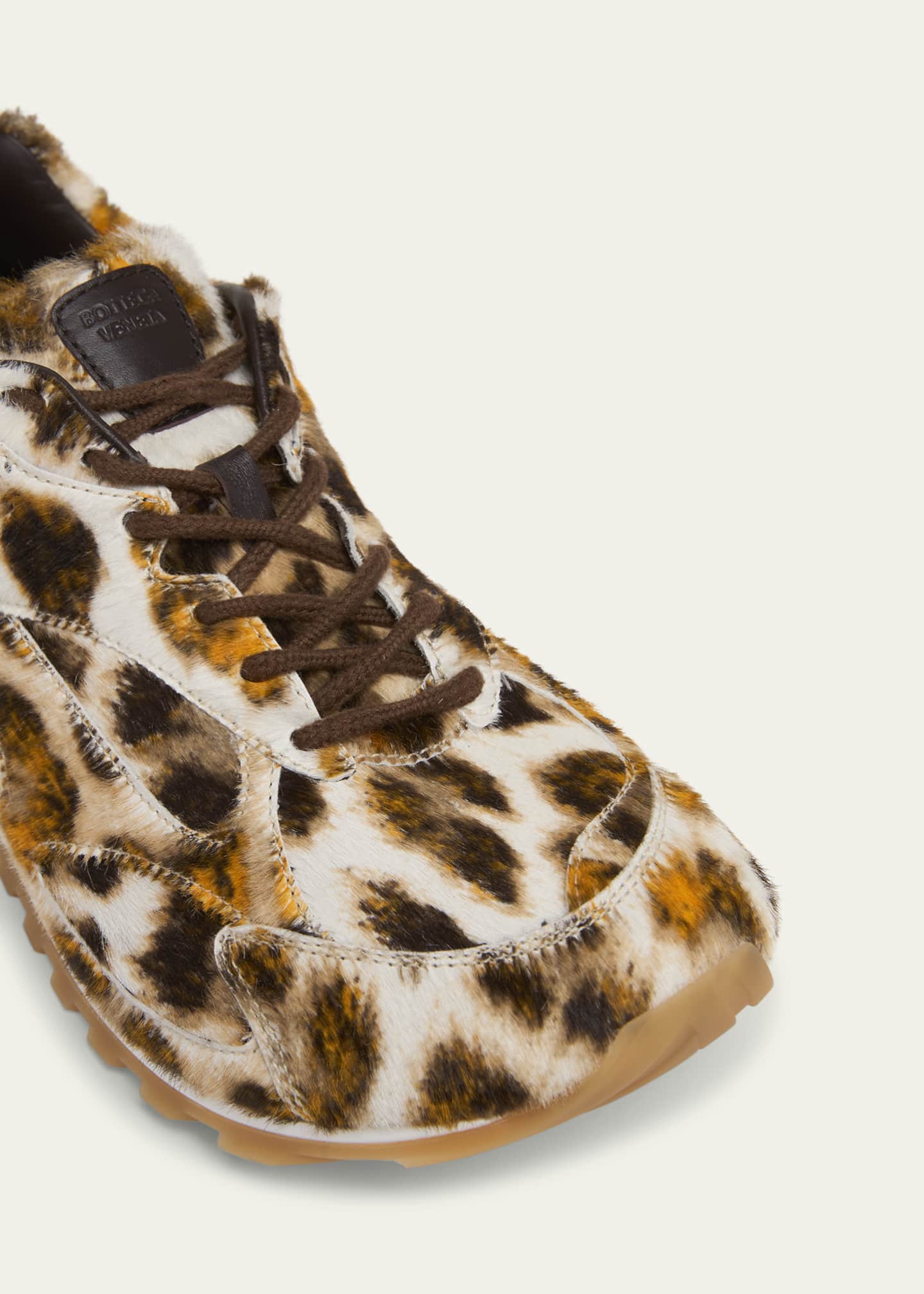 Bottega Veneta Orbit Jaguar-Print Calf Hair Fashion Sneakers Image 5 of 5