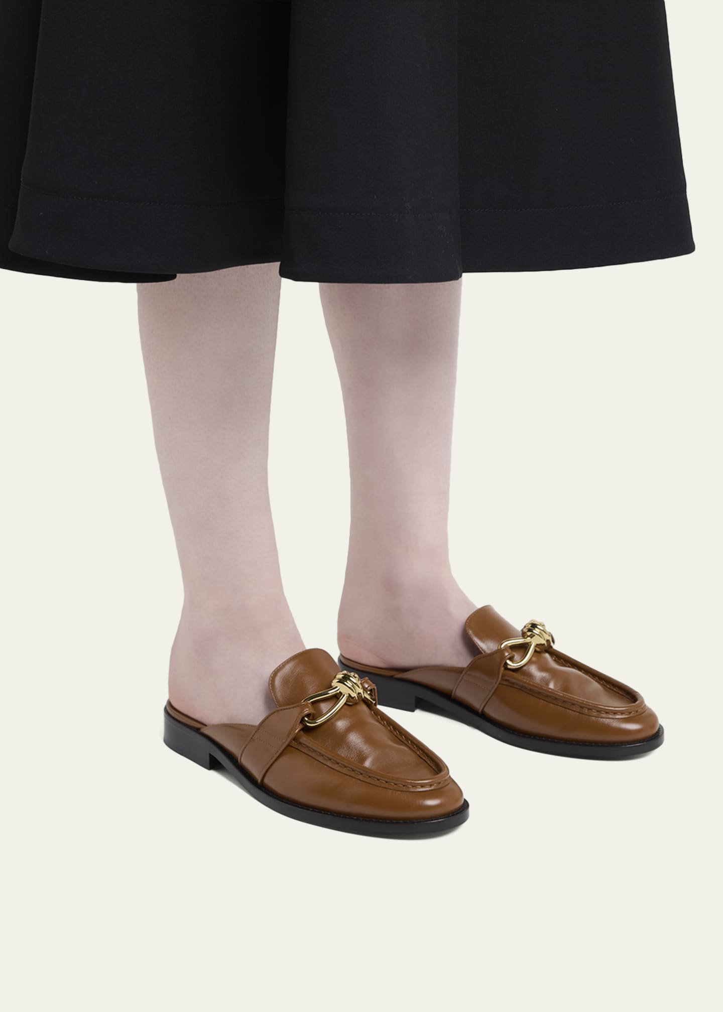 Bottega Veneta Astaire Knot Leather Loafer Mules - Bergdorf Goodman