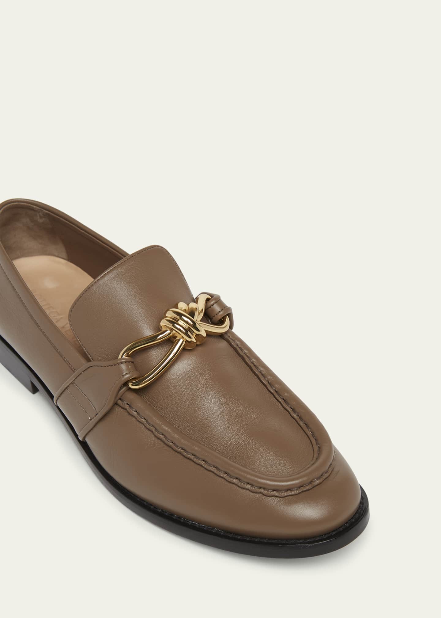 Bottega Veneta Astaire Metal-Knot Leather Loafers Image 3 of 3