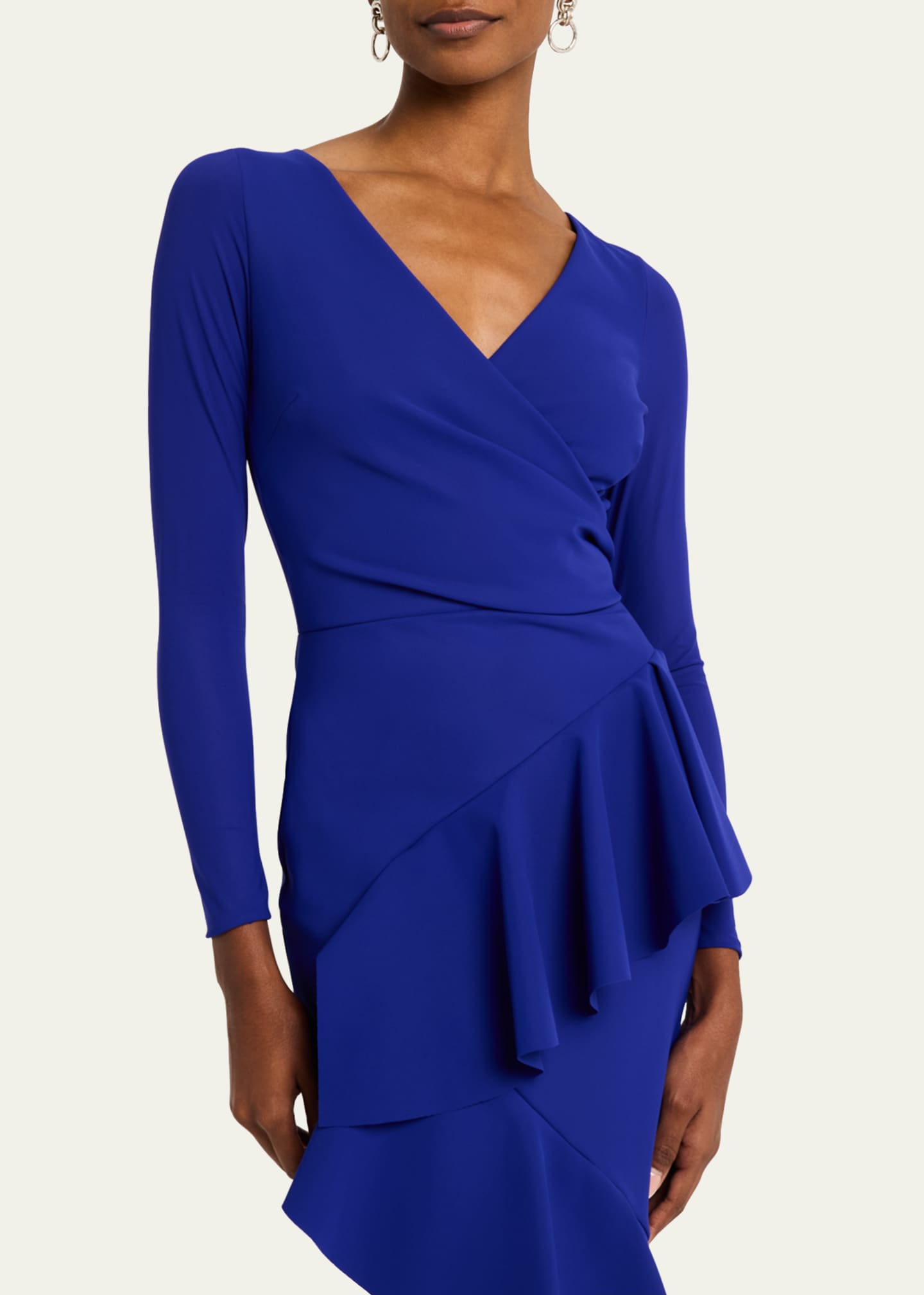 Chiara Boni La Petite Robe Bodycon Ruffle Midi Dress Image 5 of 5