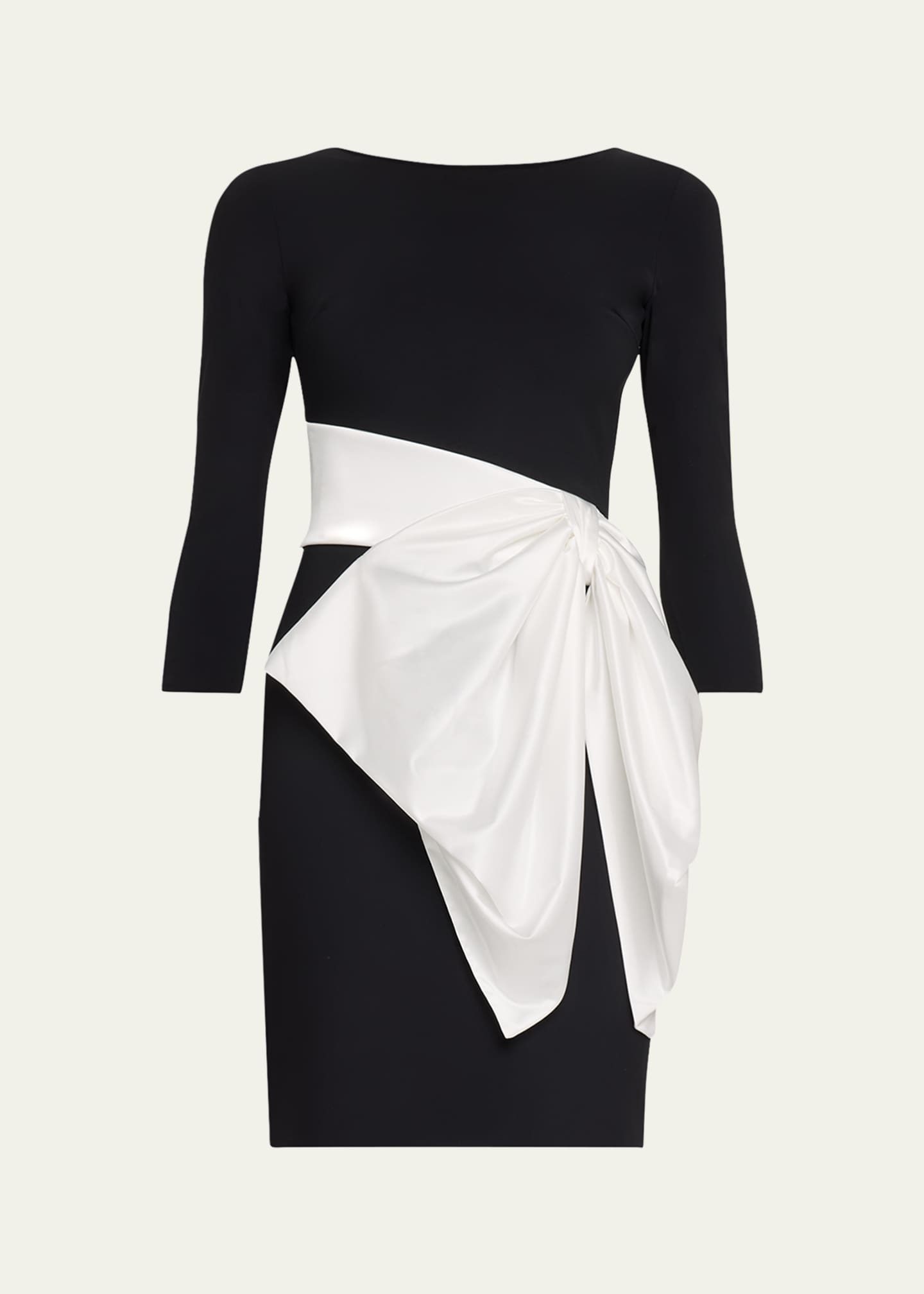 Chiara Boni La Petite Robe Boat-Neck Bow Mini Dress Image 1 of 5