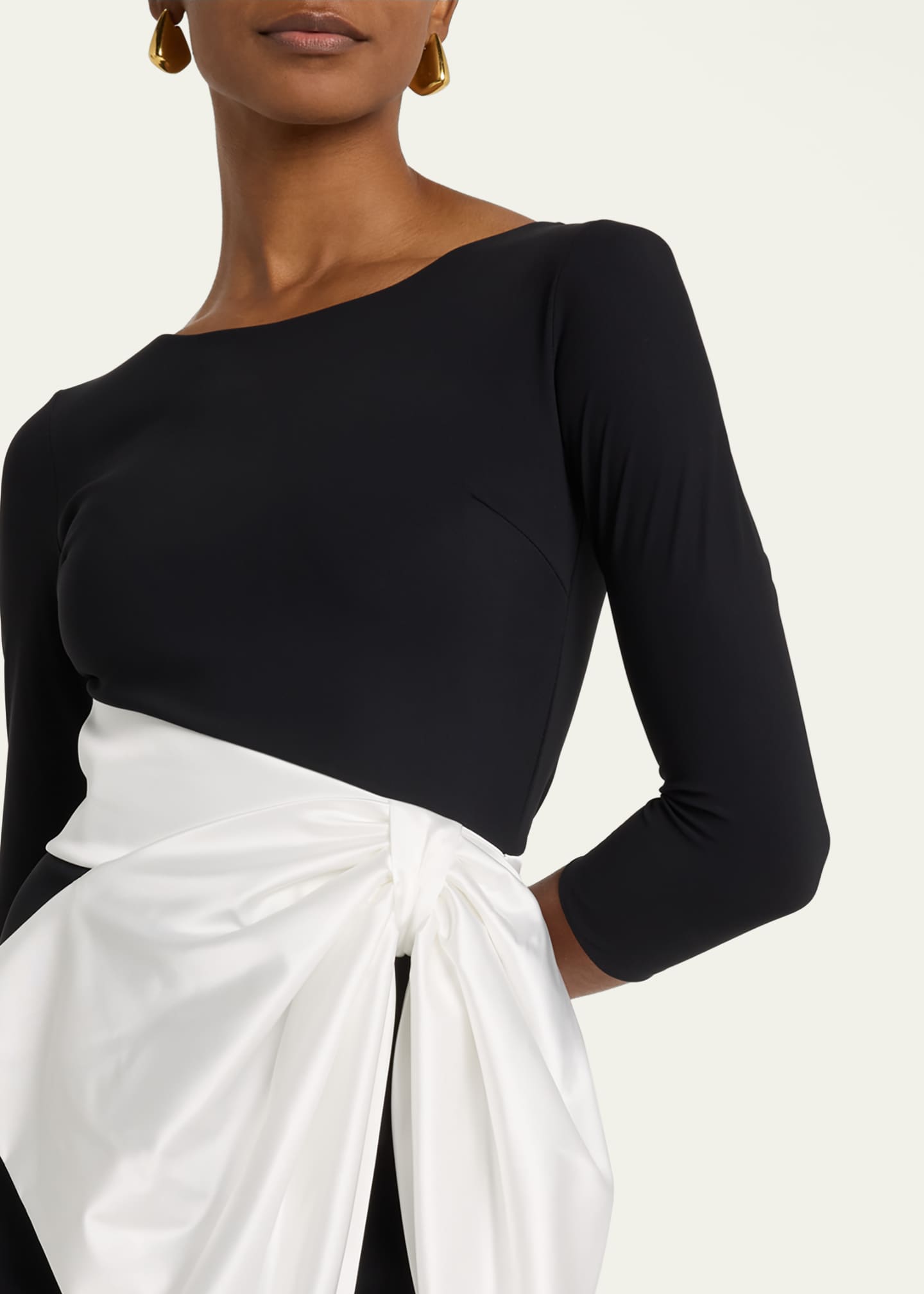 Chiara Boni La Petite Robe Boat-Neck Bow Mini Dress Image 5 of 5