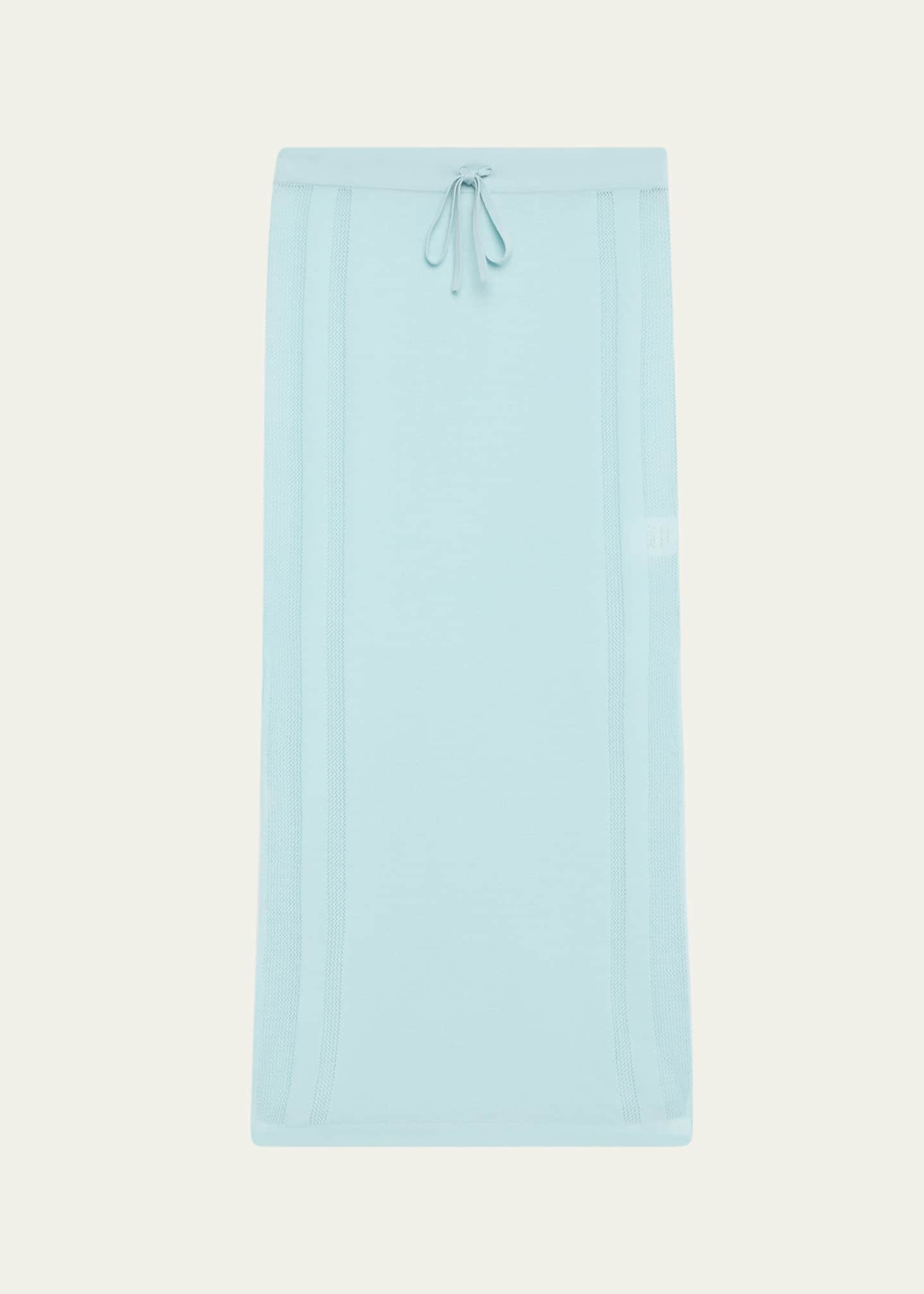 Diotima Brompton Drawstring Pointelle Cashmere Midi Skirt Image 1 of 5