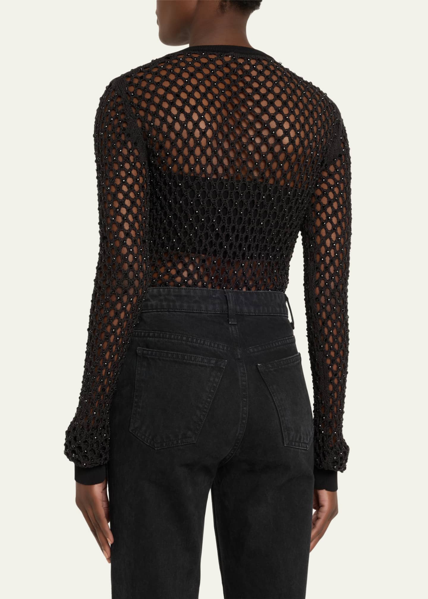 Diotima Zora Crystal Mesh Bodysuit Image 3 of 5