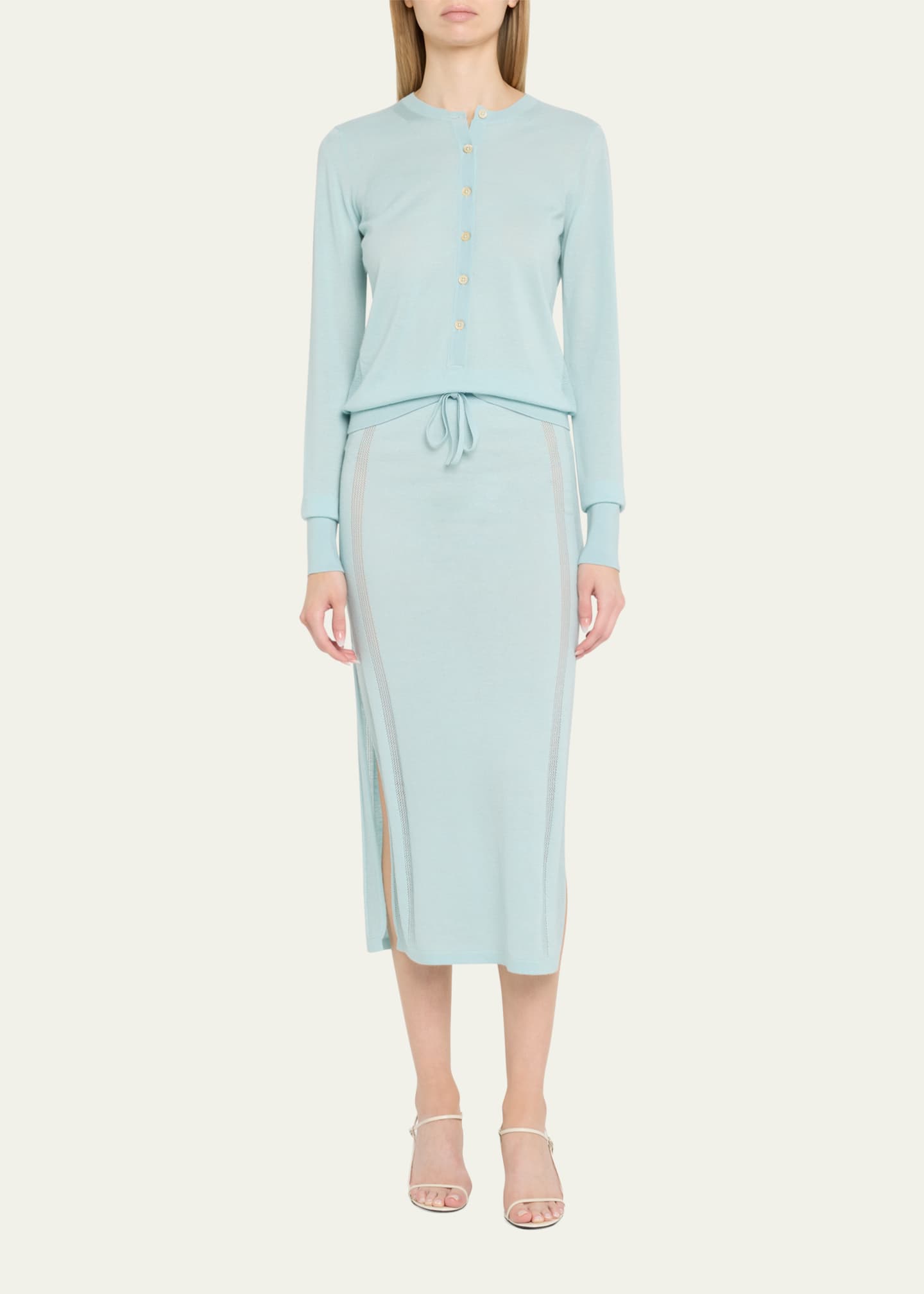 Diotima Barton Henley Pointelle Cashmere Cardigan Image 2 of 5