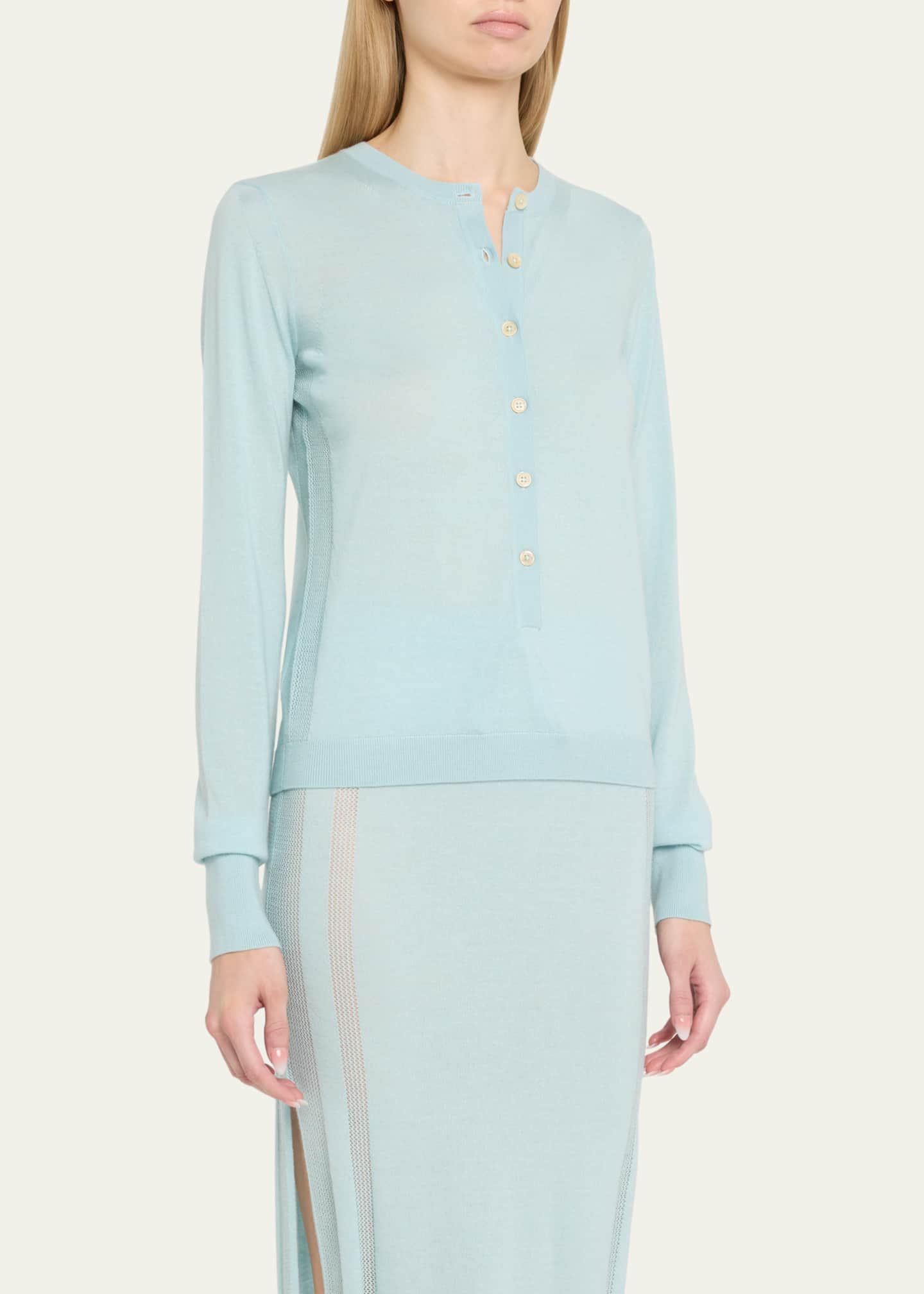 Diotima Barton Henley Pointelle Cashmere Cardigan Image 4 of 5