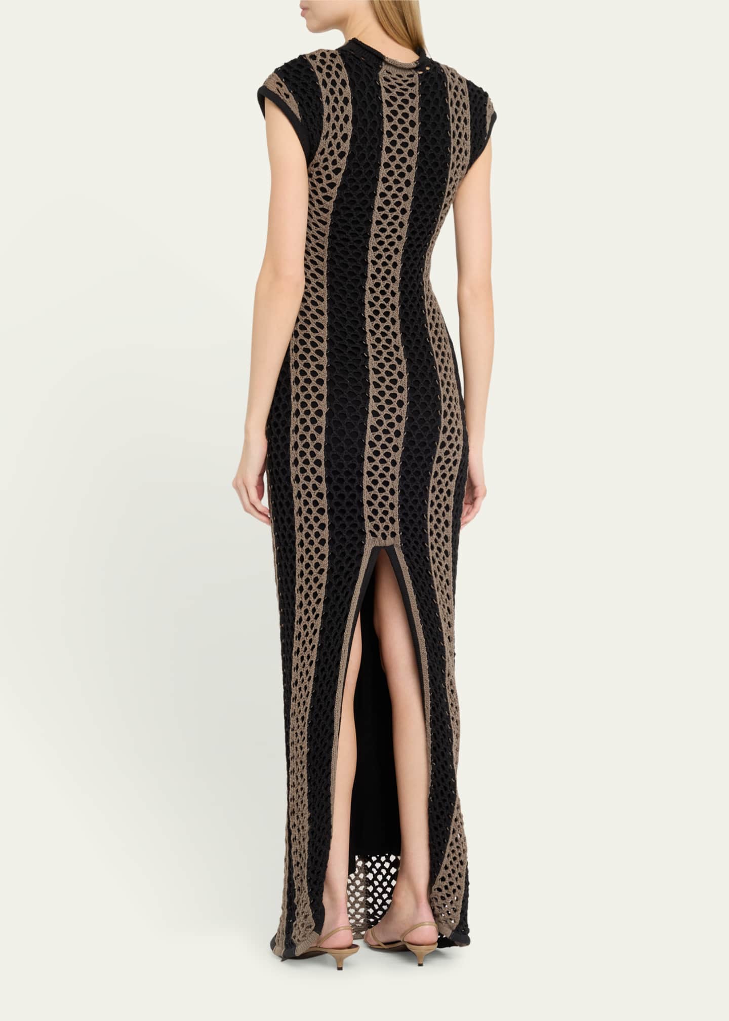 Diotima Neale Open-Knit Stripe Maxi Dress Image 3 of 5