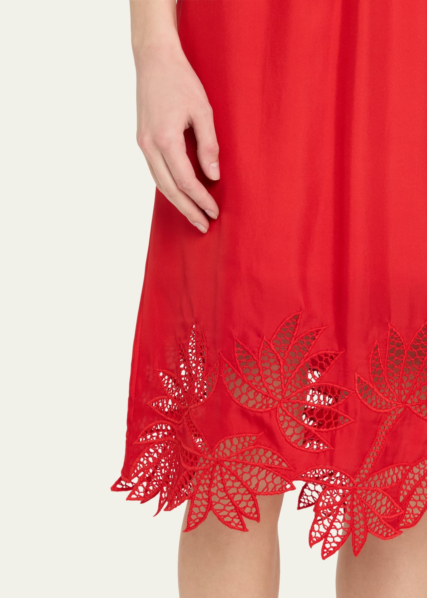 Diotima Coverley Floral Cutout Silk Twill Midi Skirt Image 5 of 5