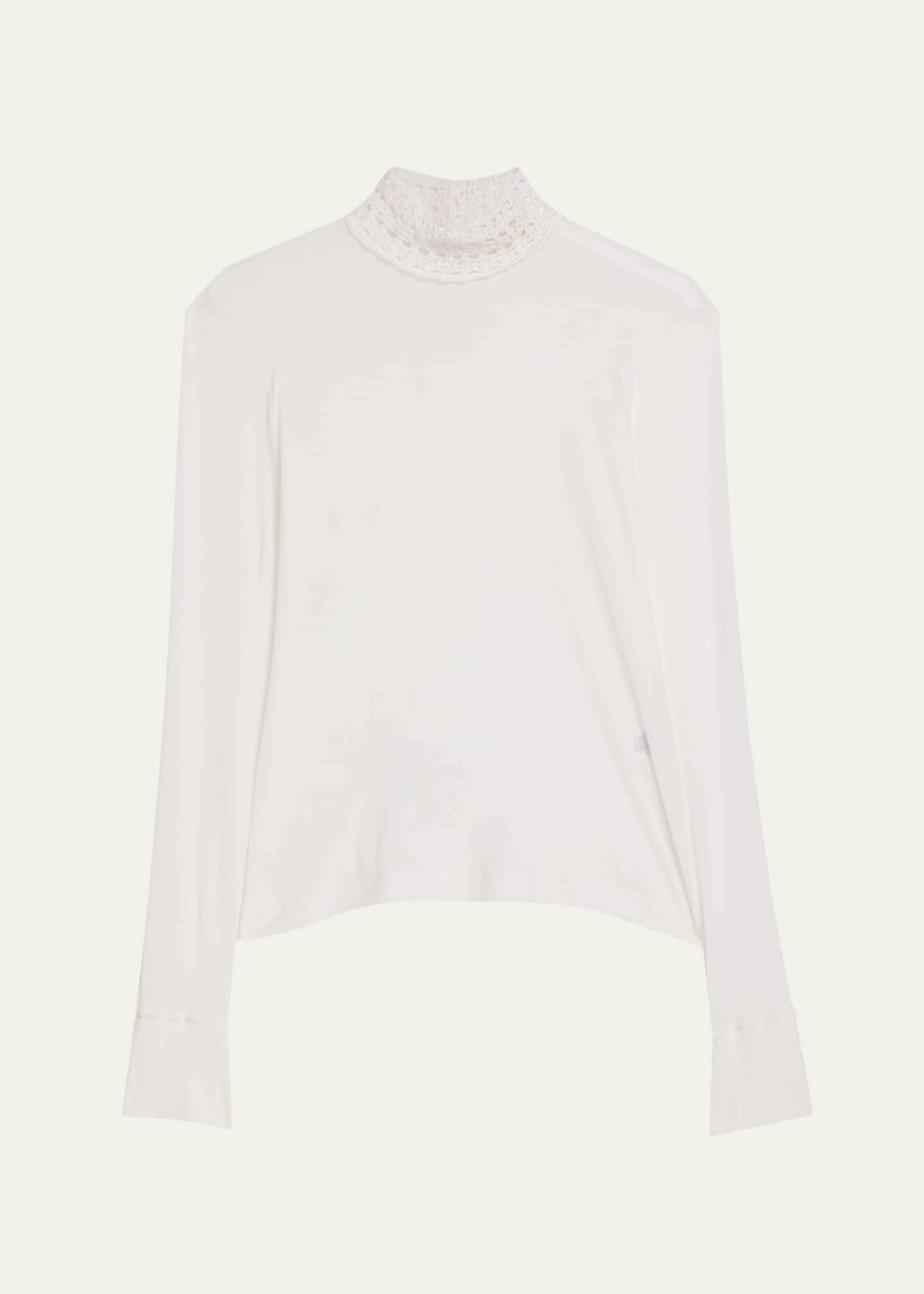 Diotima Saada Crochet Mock-Neck Top Image 1 of 5