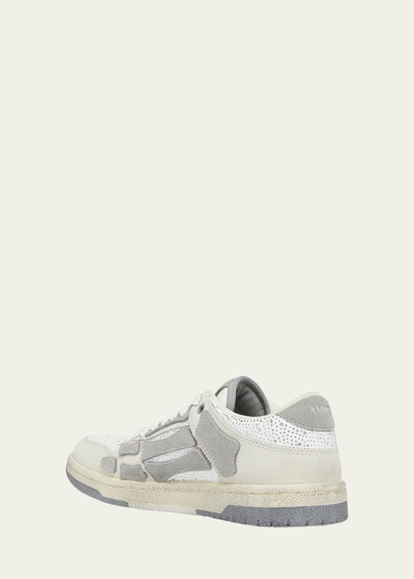 Amiri Skeleton Crystal Suede Low-Top Sneakers Image 3 of 5
