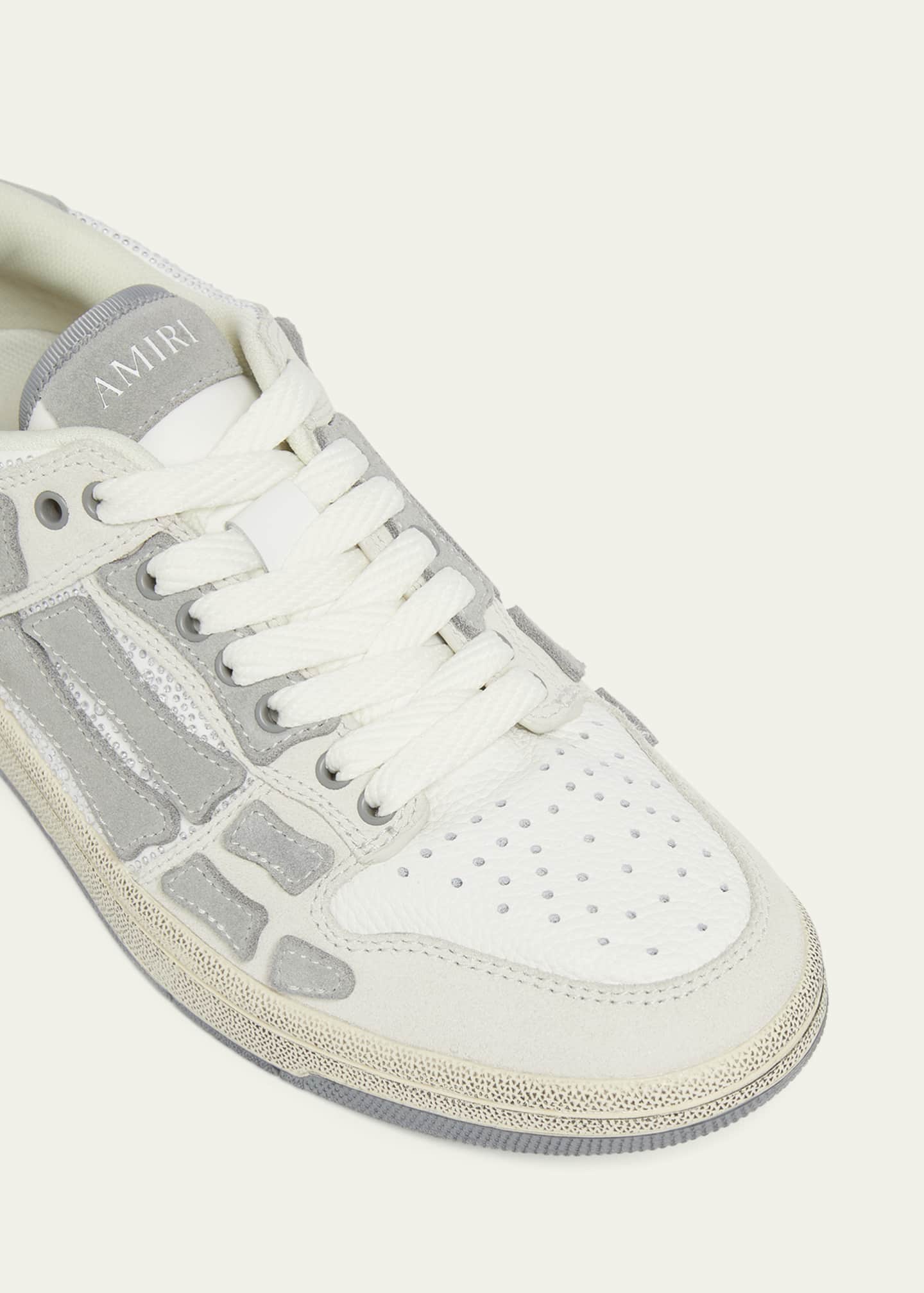Amiri Skeleton Crystal Suede Low-Top Sneakers Image 5 of 5