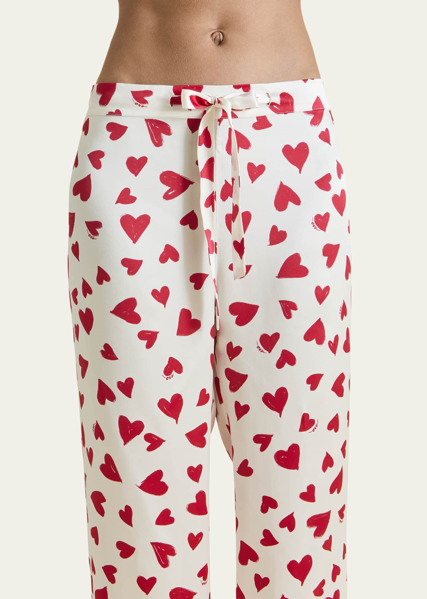 Olivia von Halle Lila Heart-Print Silk Pajama Set Image 4 of 5