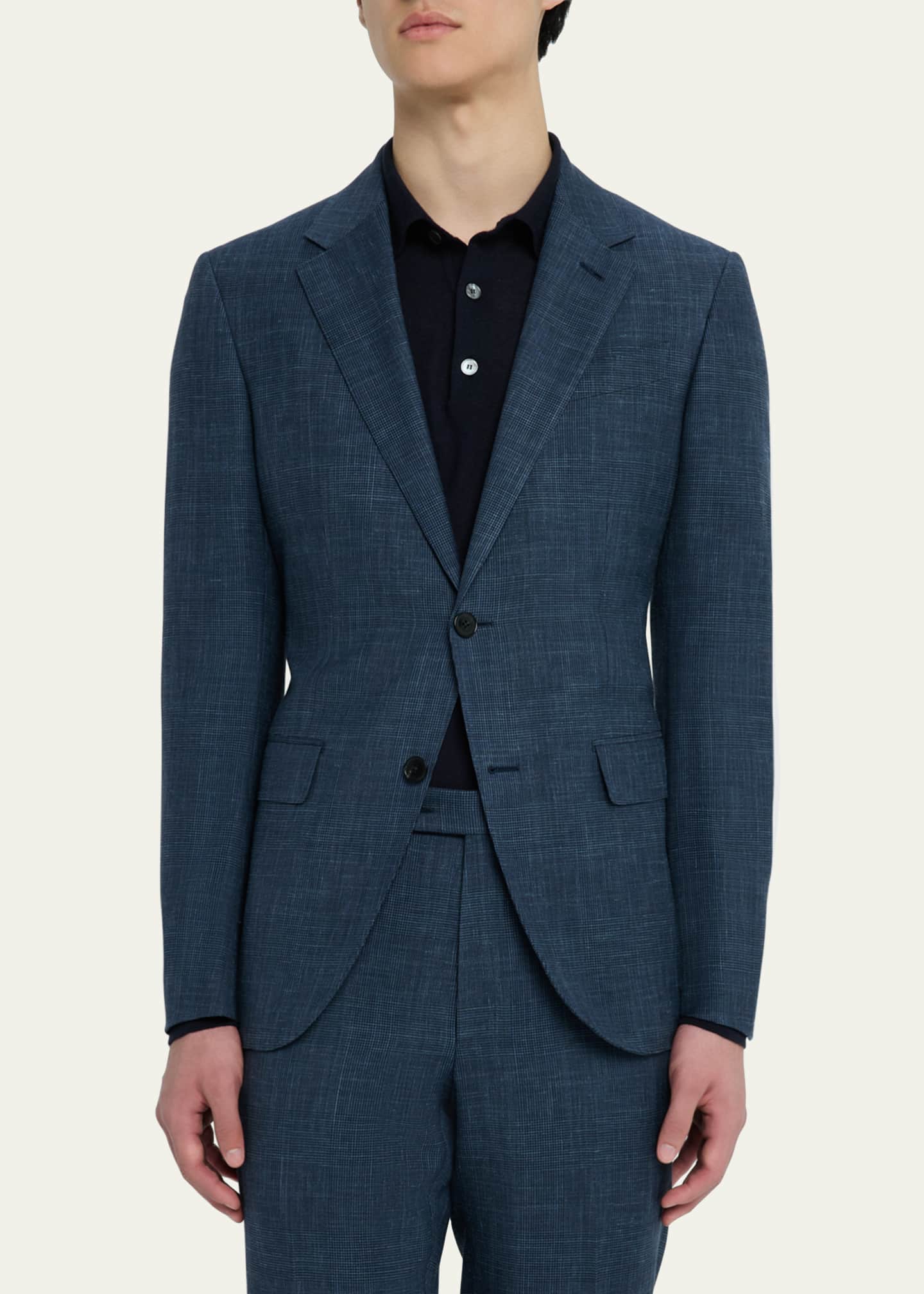 ZEGNA Men's Prince of Wales Crossover Suit Image 4 of 6