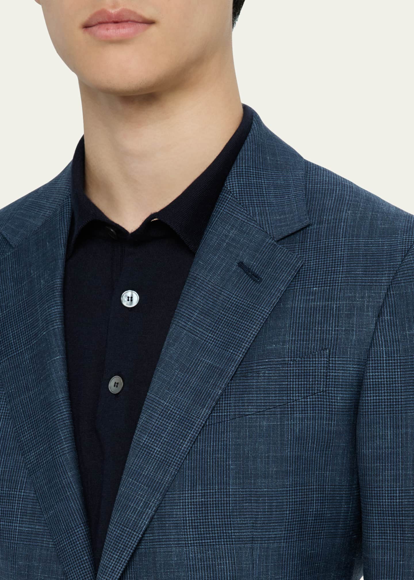 ZEGNA Men's Prince of Wales Crossover Suit Image 6 of 6