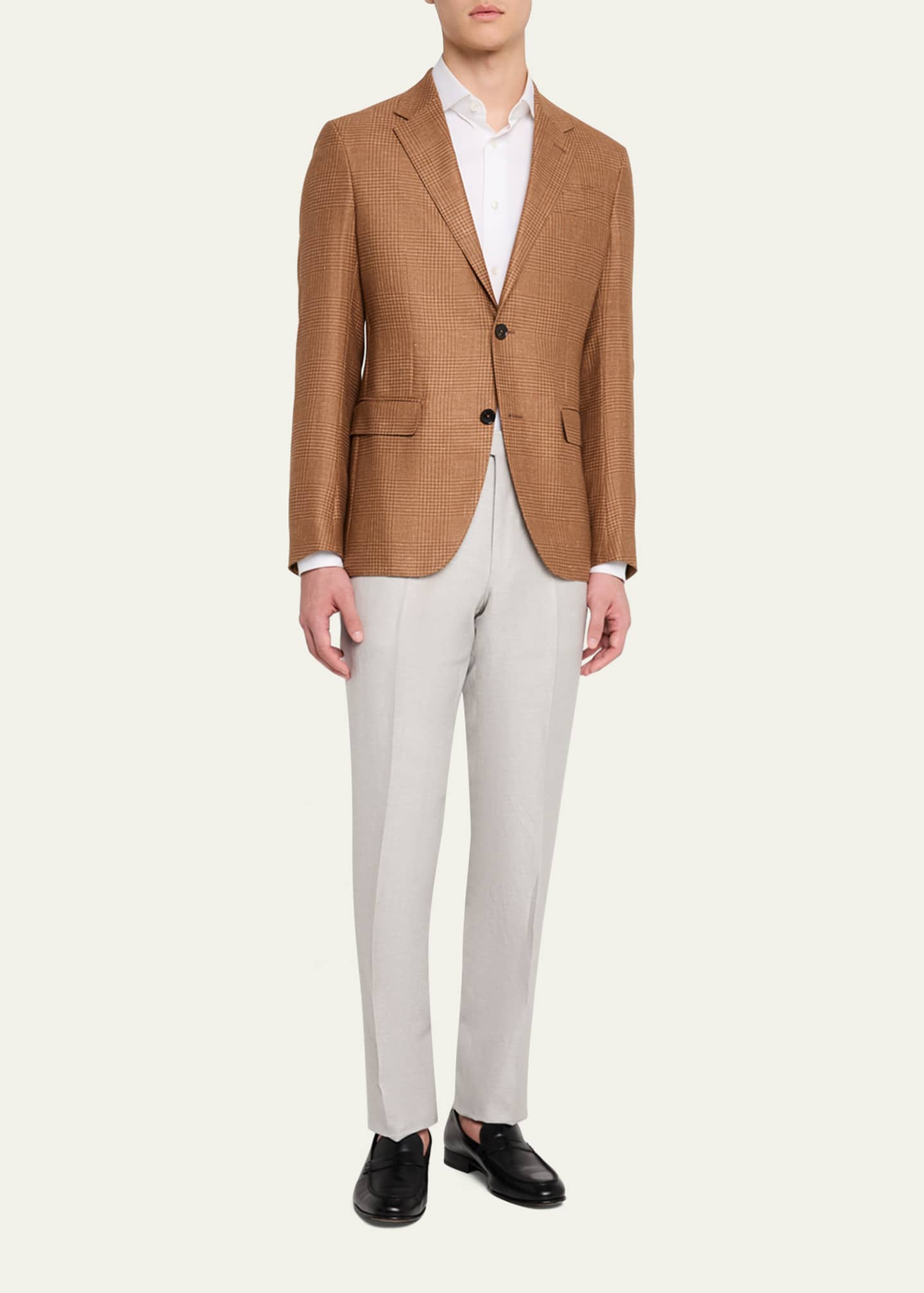 ZEGNA Men's Prince of Wales Sport Coat Image 2 of 6
