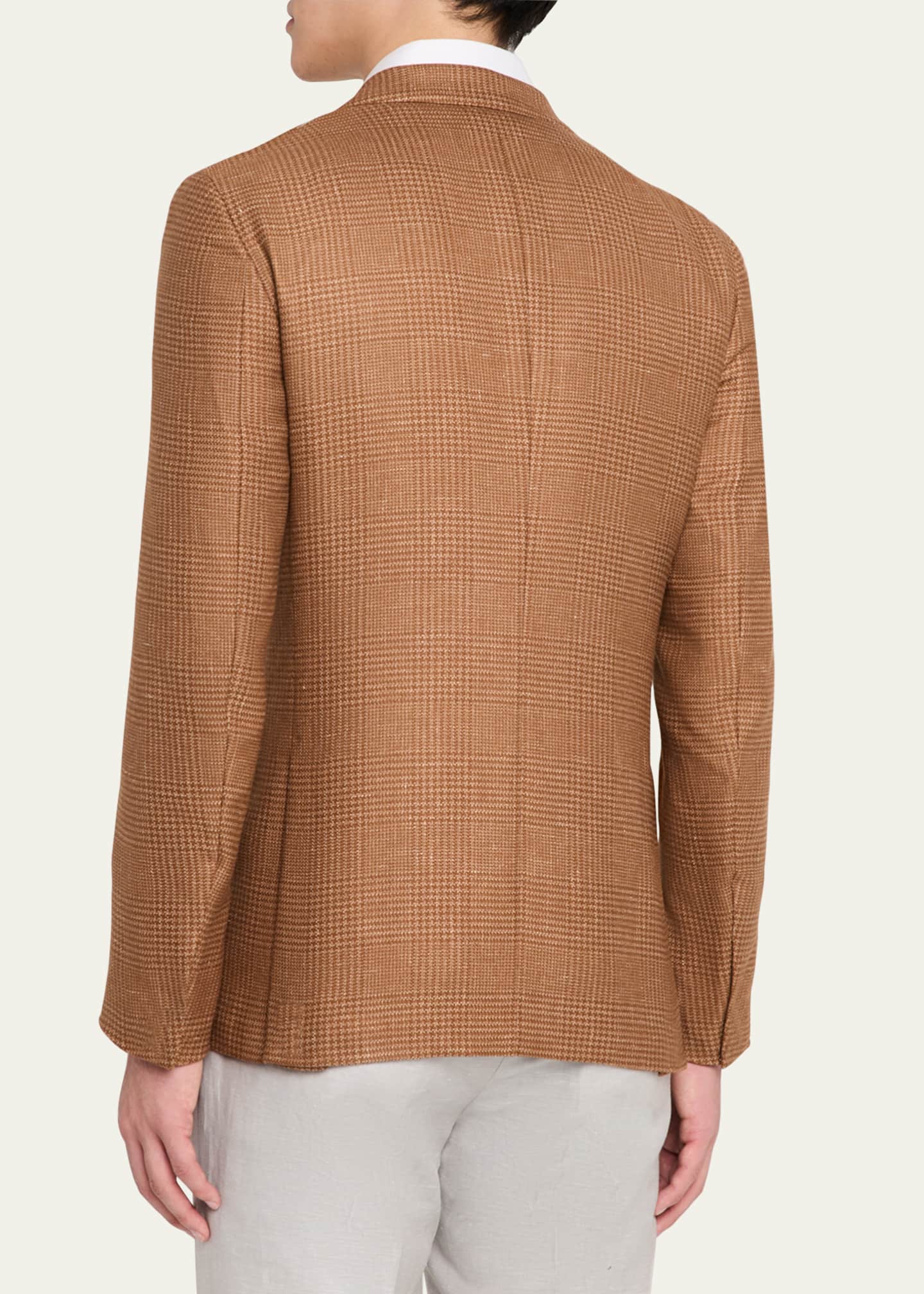 ZEGNA Men's Prince of Wales Sport Coat Image 3 of 6