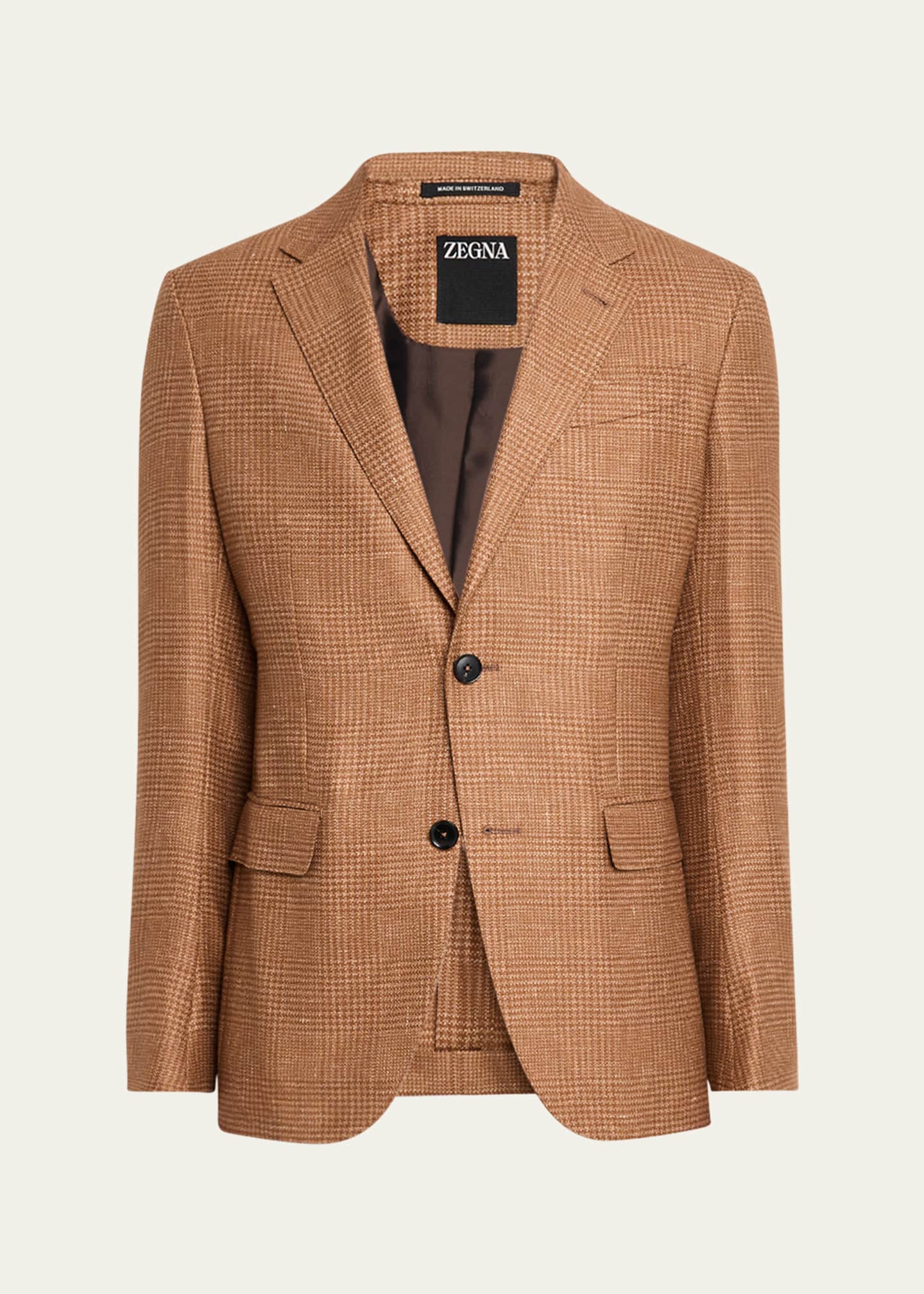 ZEGNA Men's Prince of Wales Sport Coat Image 1 of 6