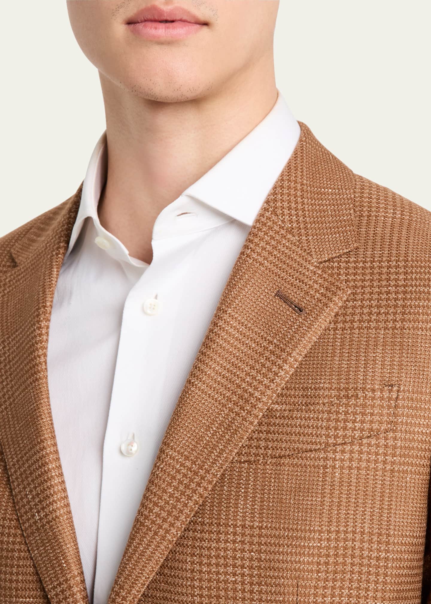 ZEGNA Men's Prince of Wales Sport Coat Image 5 of 6