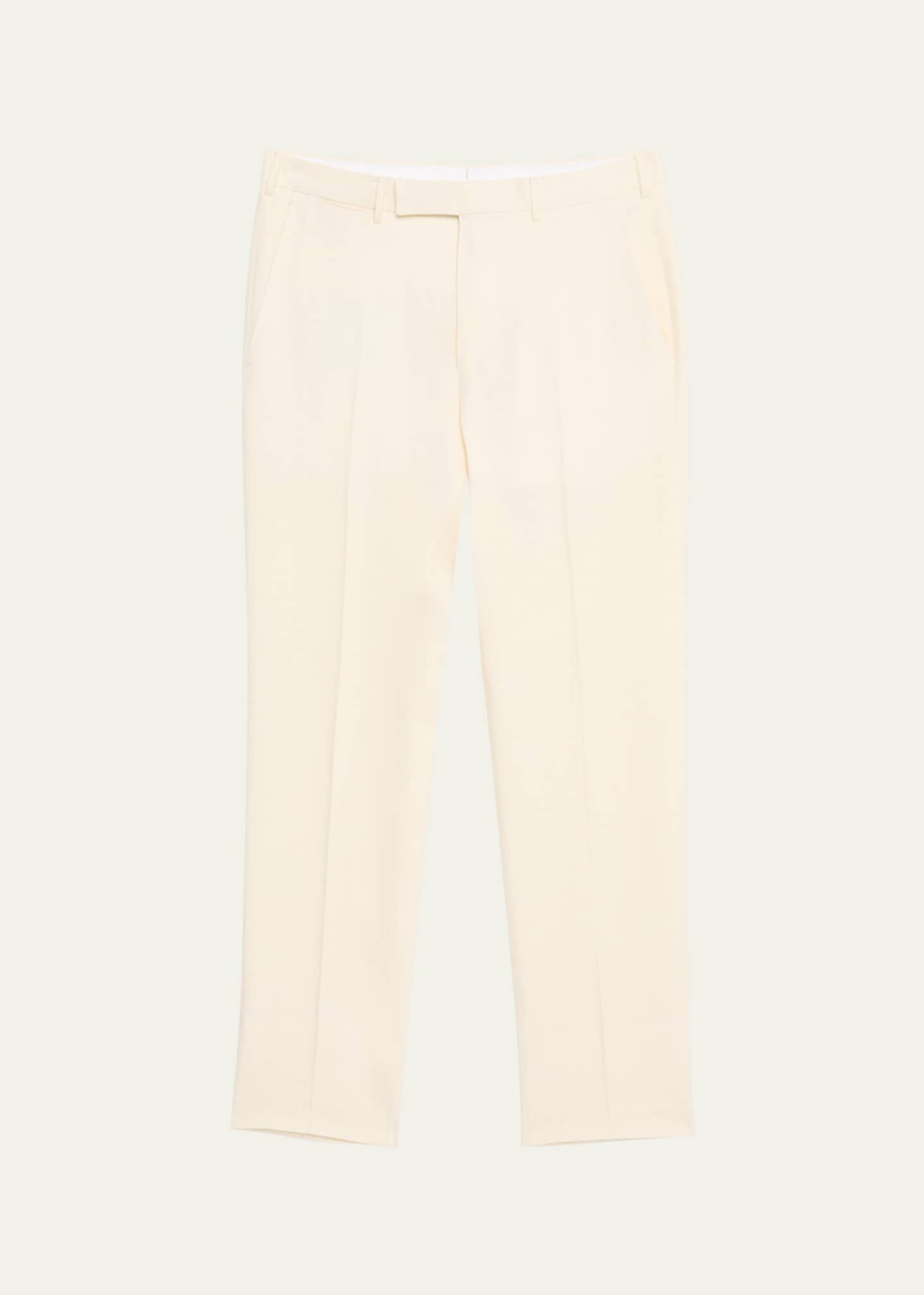 ZEGNA Men's Oasi Lino Flat-Front Trousers Image 1 of 5
