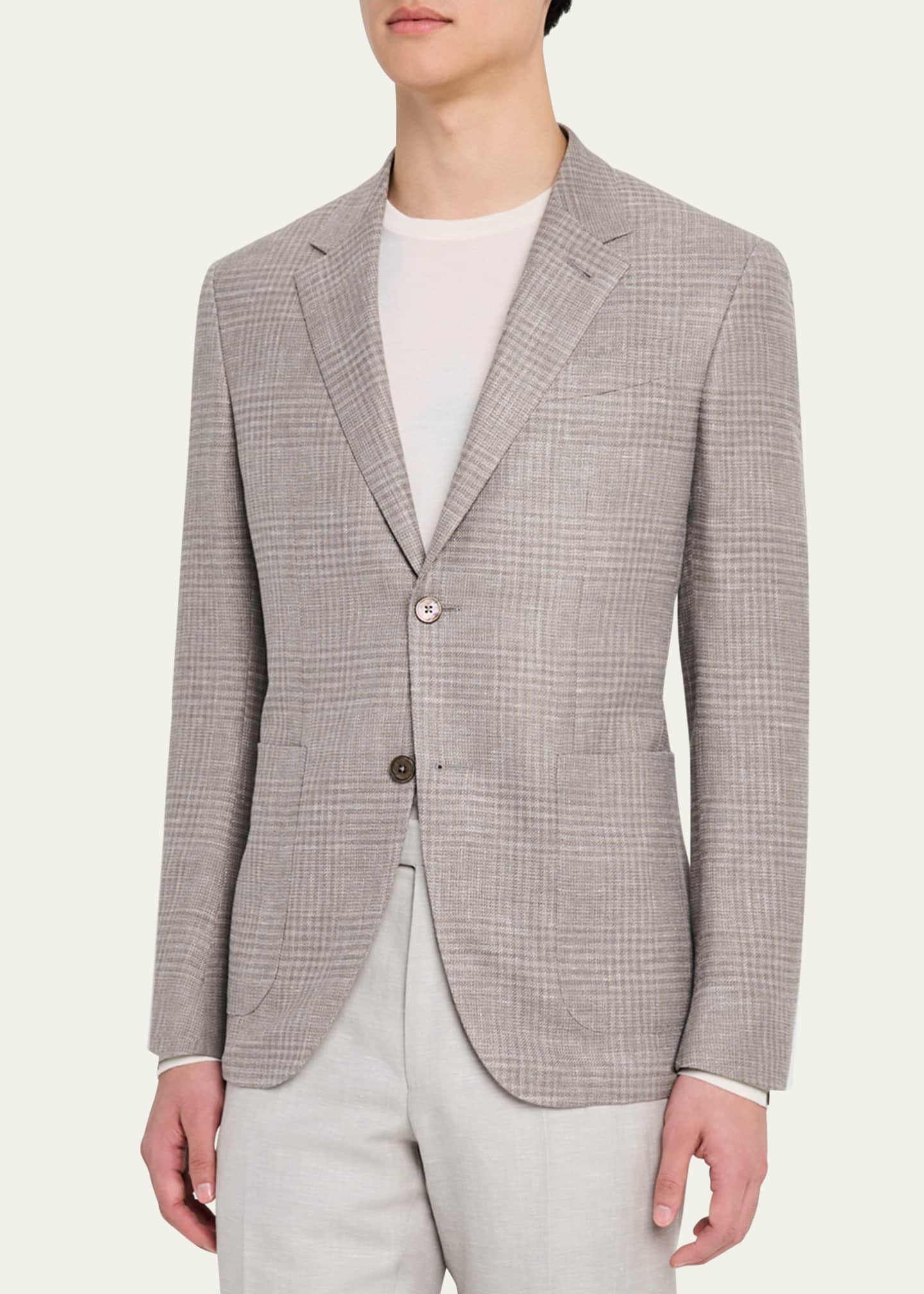 ZEGNA Men's Check Crossover Sport Coat Image 4 of 6