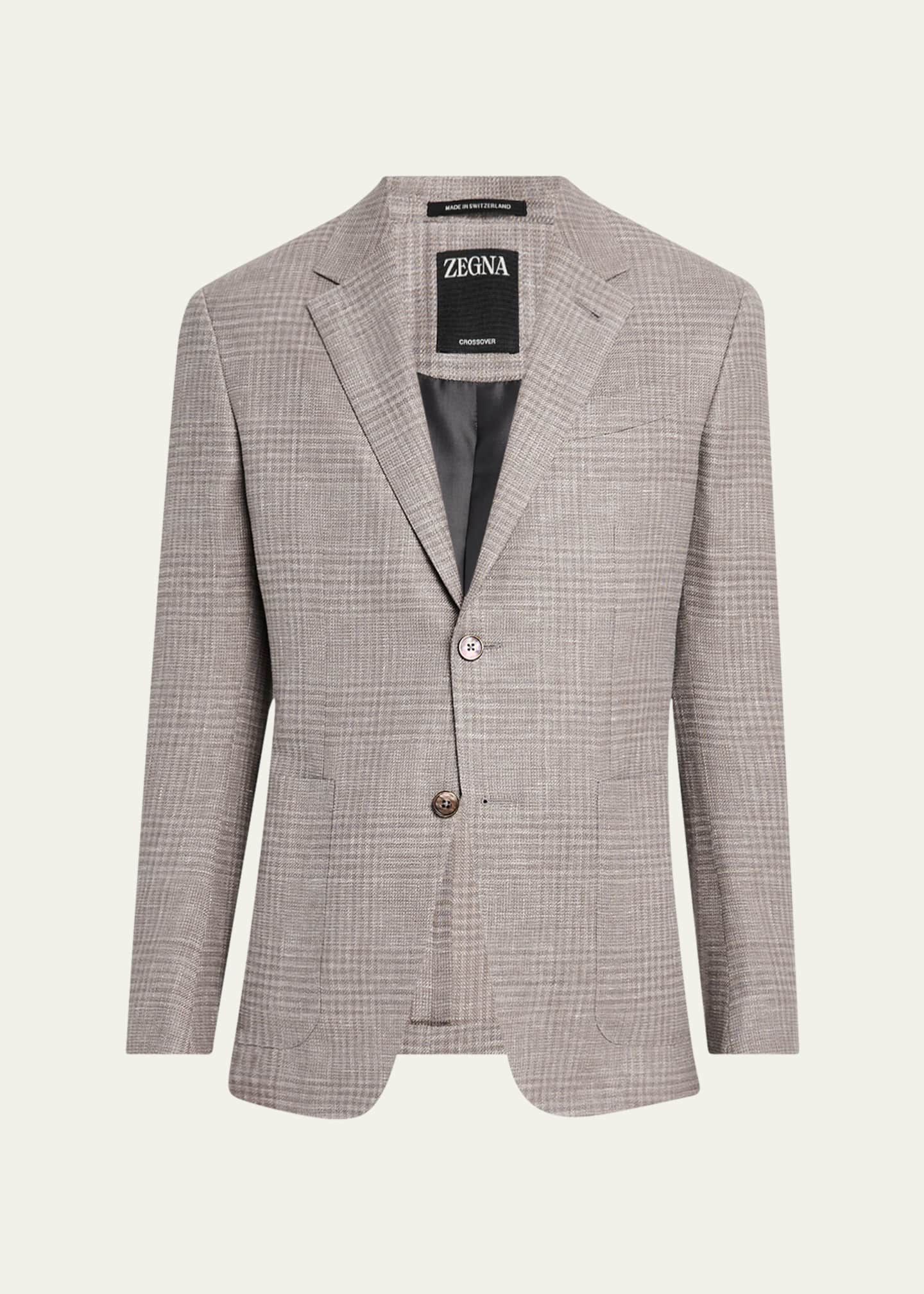 ZEGNA Men's Check Crossover Sport Coat Image 1 of 6