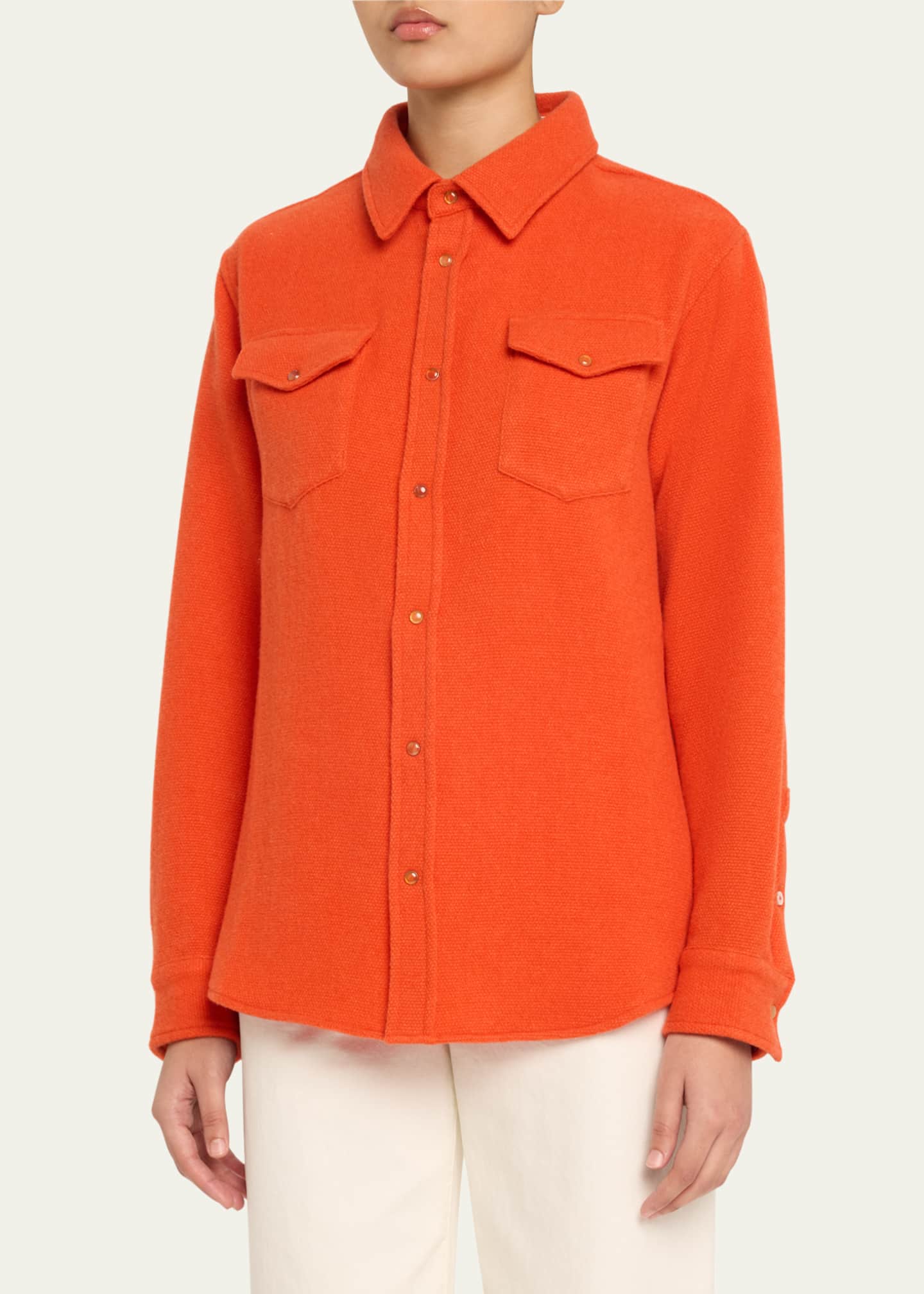 God's True Cashmere Fire Solid Cashmere Shirt Image 4 of 5
