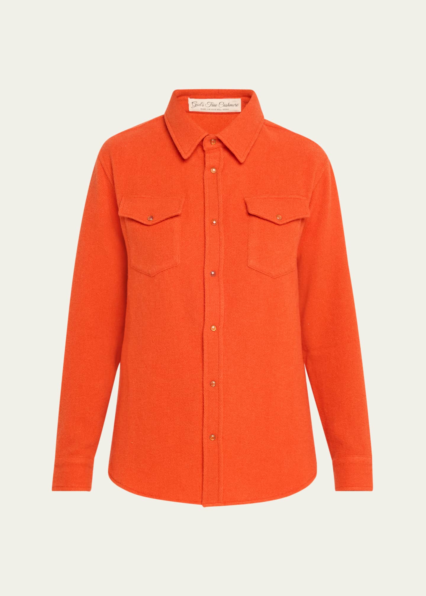 God's True Cashmere Fire Solid Cashmere Shirt Image 1 of 5
