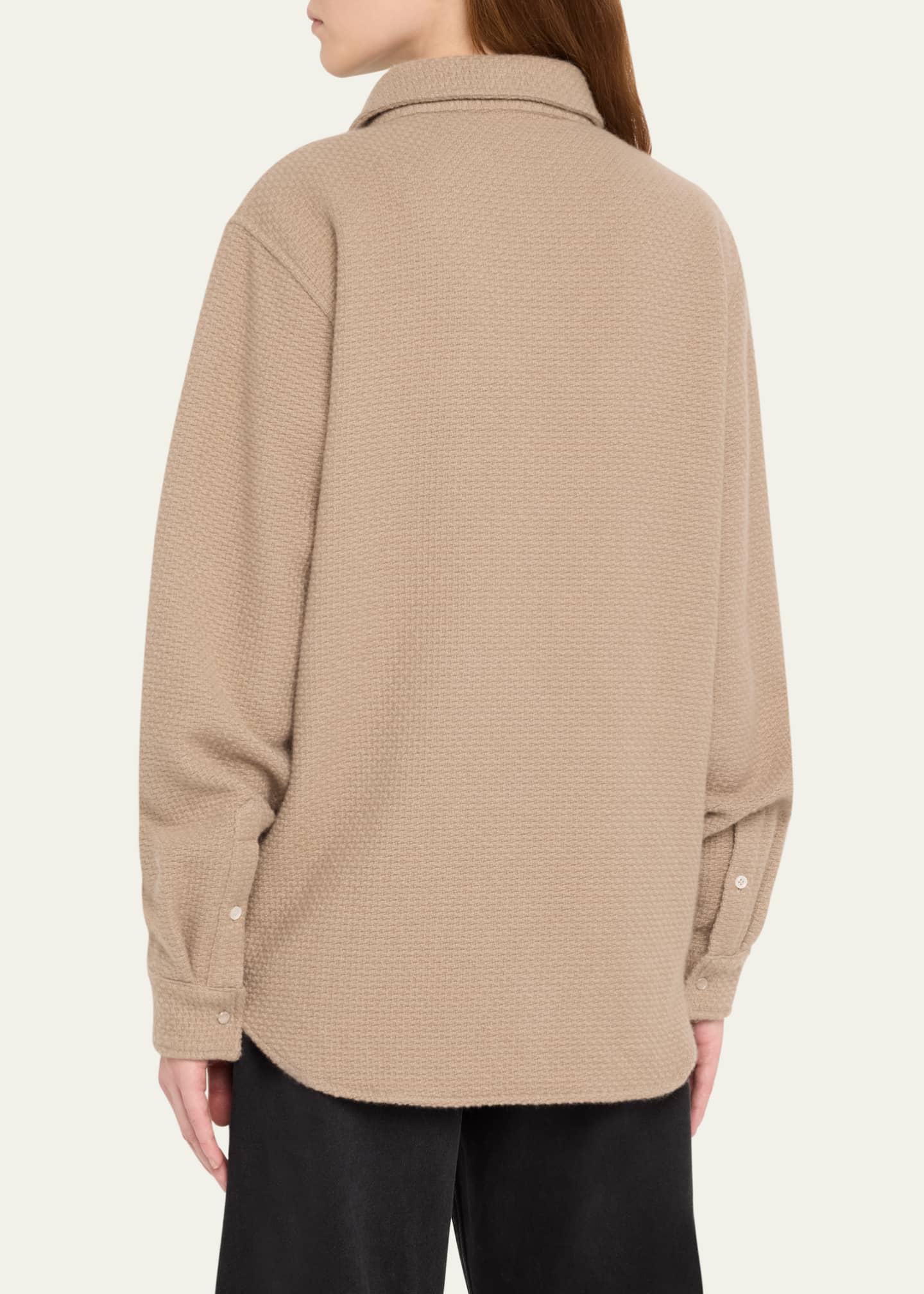 God's True Cashmere Smoke Waffle Cashmere Shirt Jacket Image 3 of 5