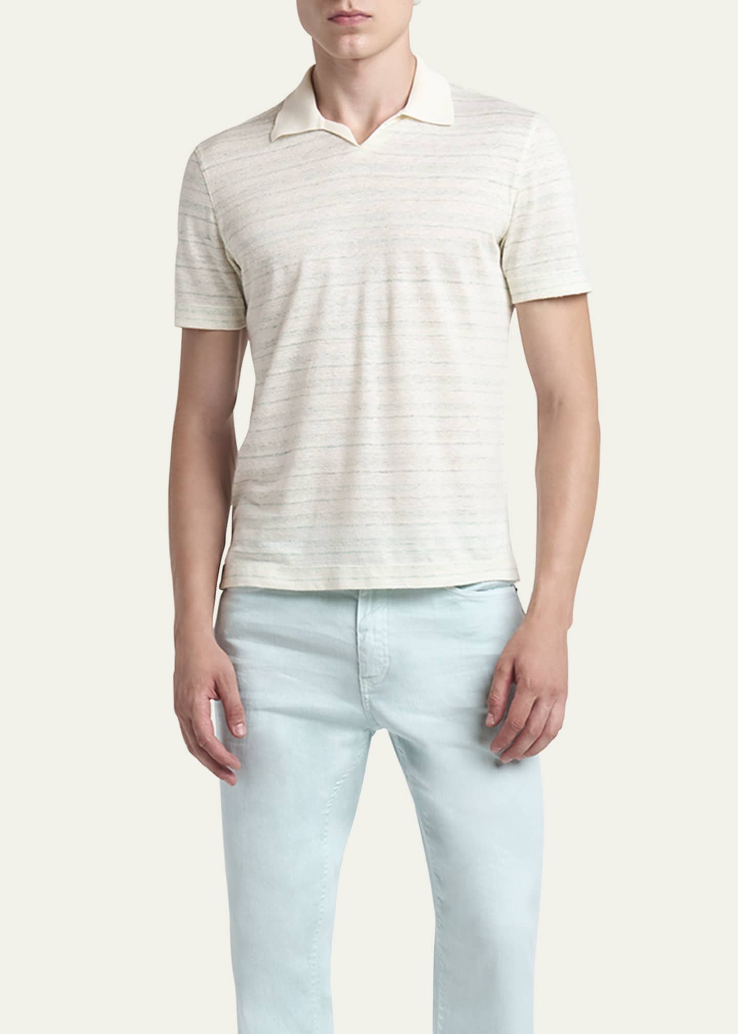 ZEGNA Men's Striped Polo Shirt Image 2 of 5